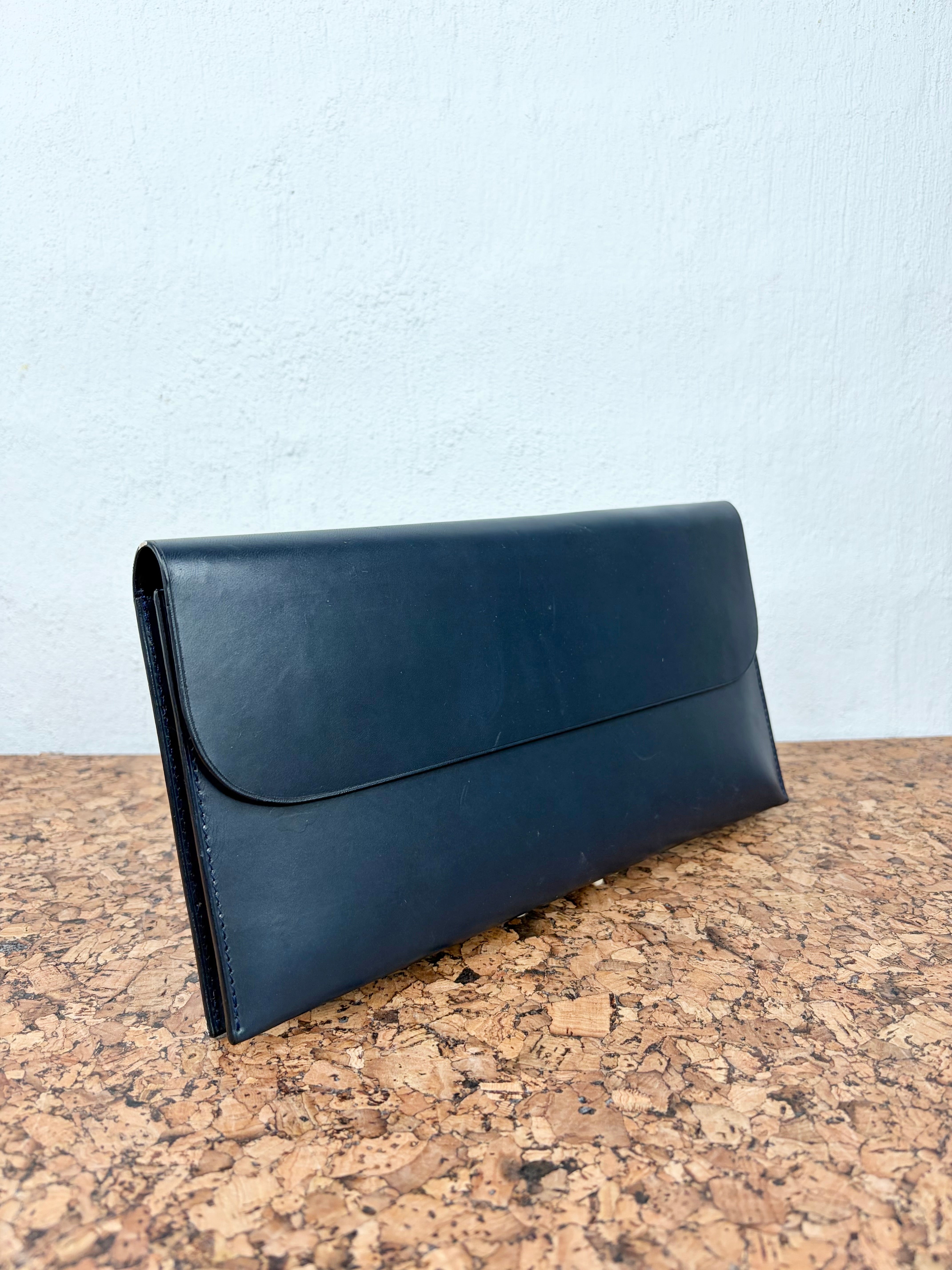 Isaac Reina Navy Minimalist Envelope Pouch