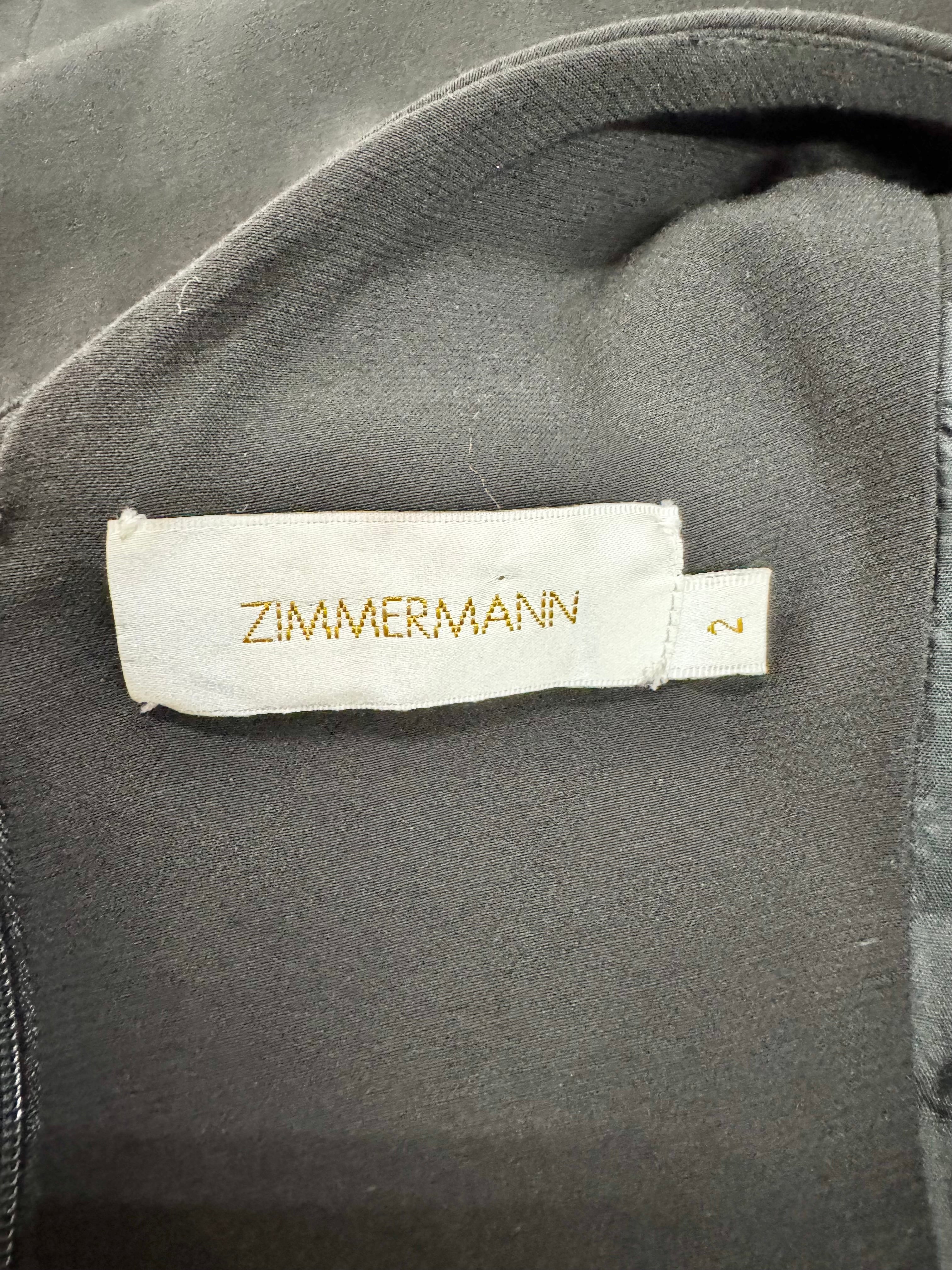 Zimmermann Black Asymmetrical Ruffle Trim Sheath Dress - AU10/12
