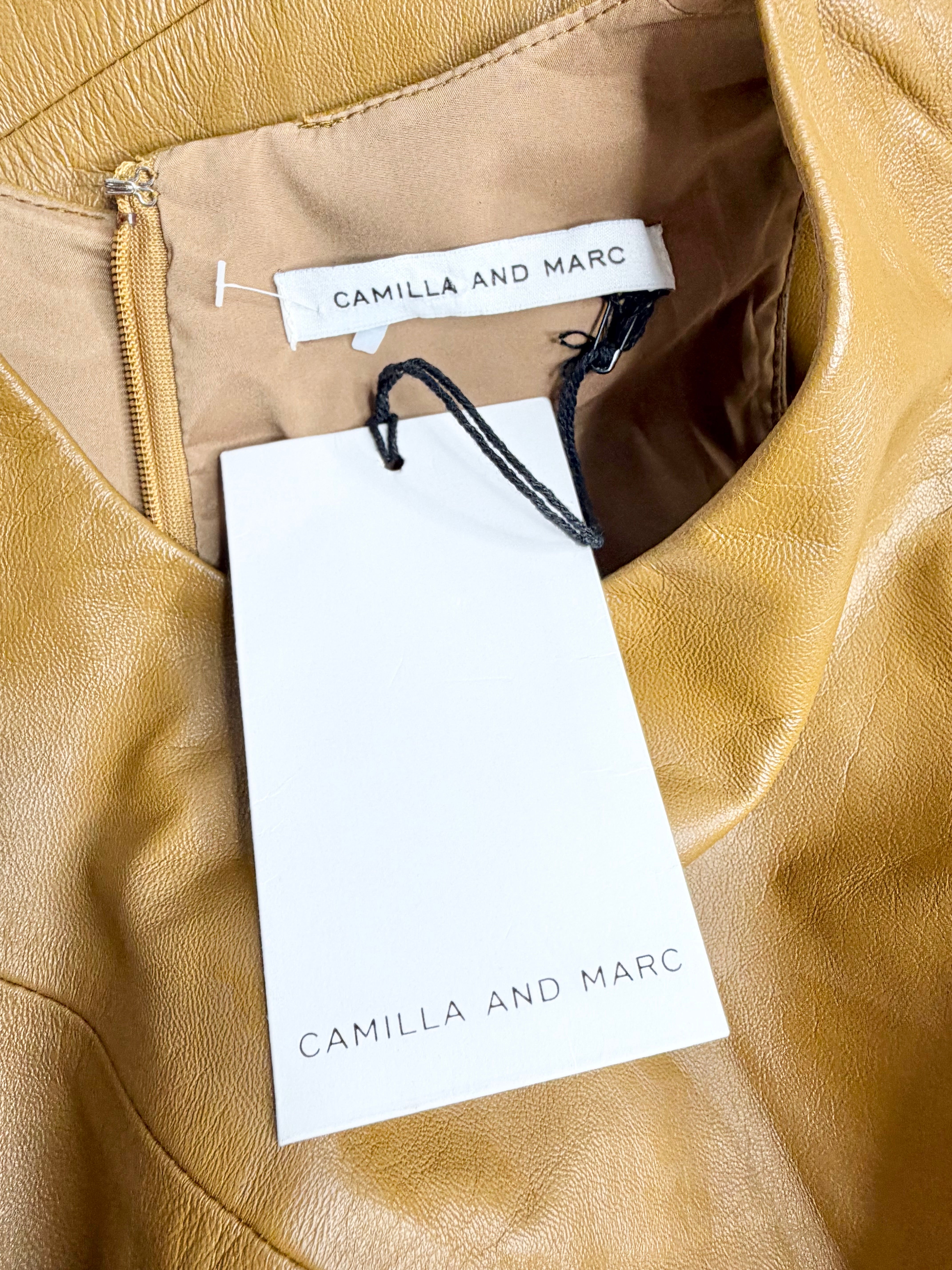 Camilla & Marc Ochre Leather ‘Nikita’ Gown NWT - AU14