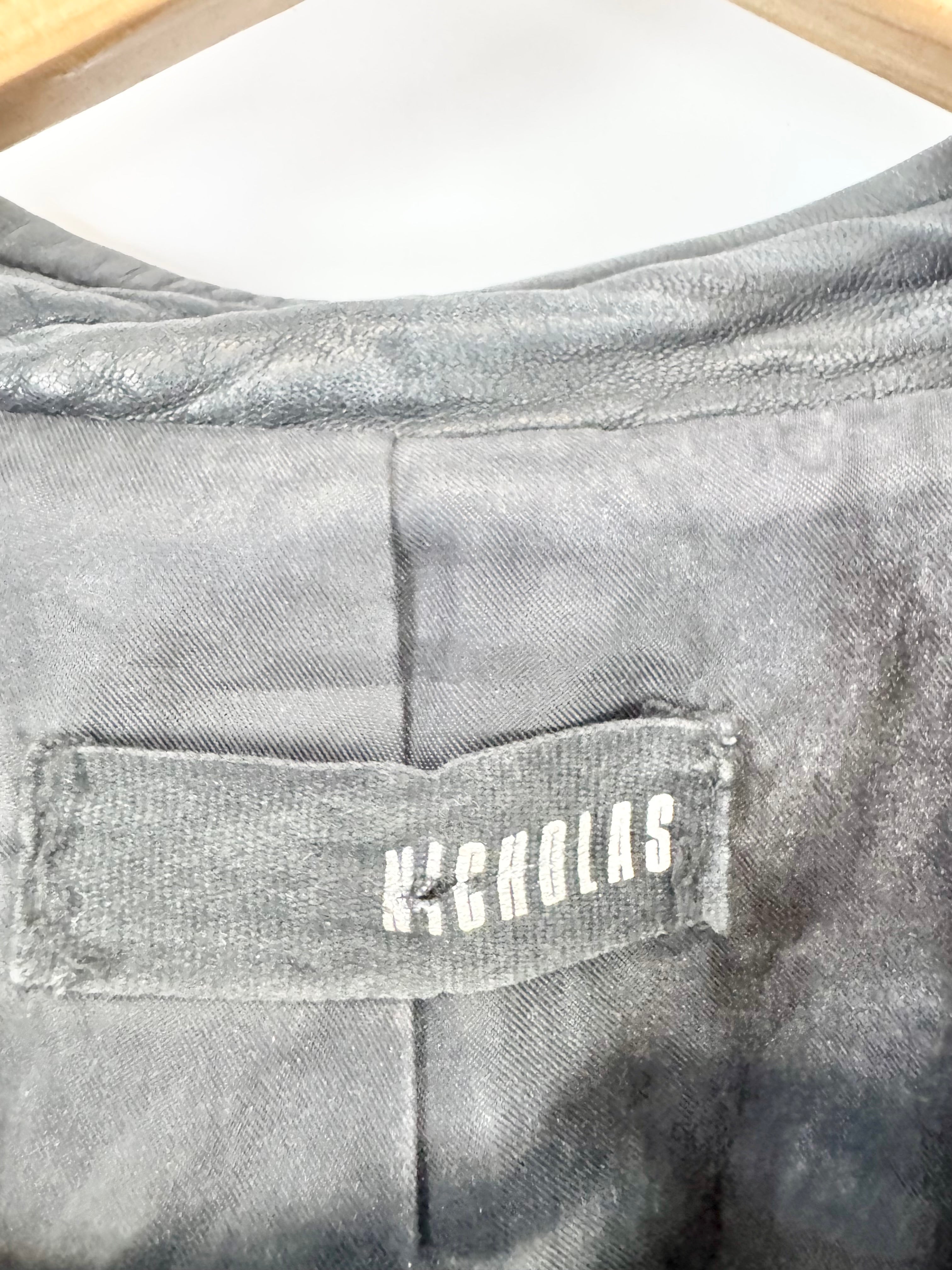 Nicholas Buttery Soft Black Leather Biker Jacket - AU8