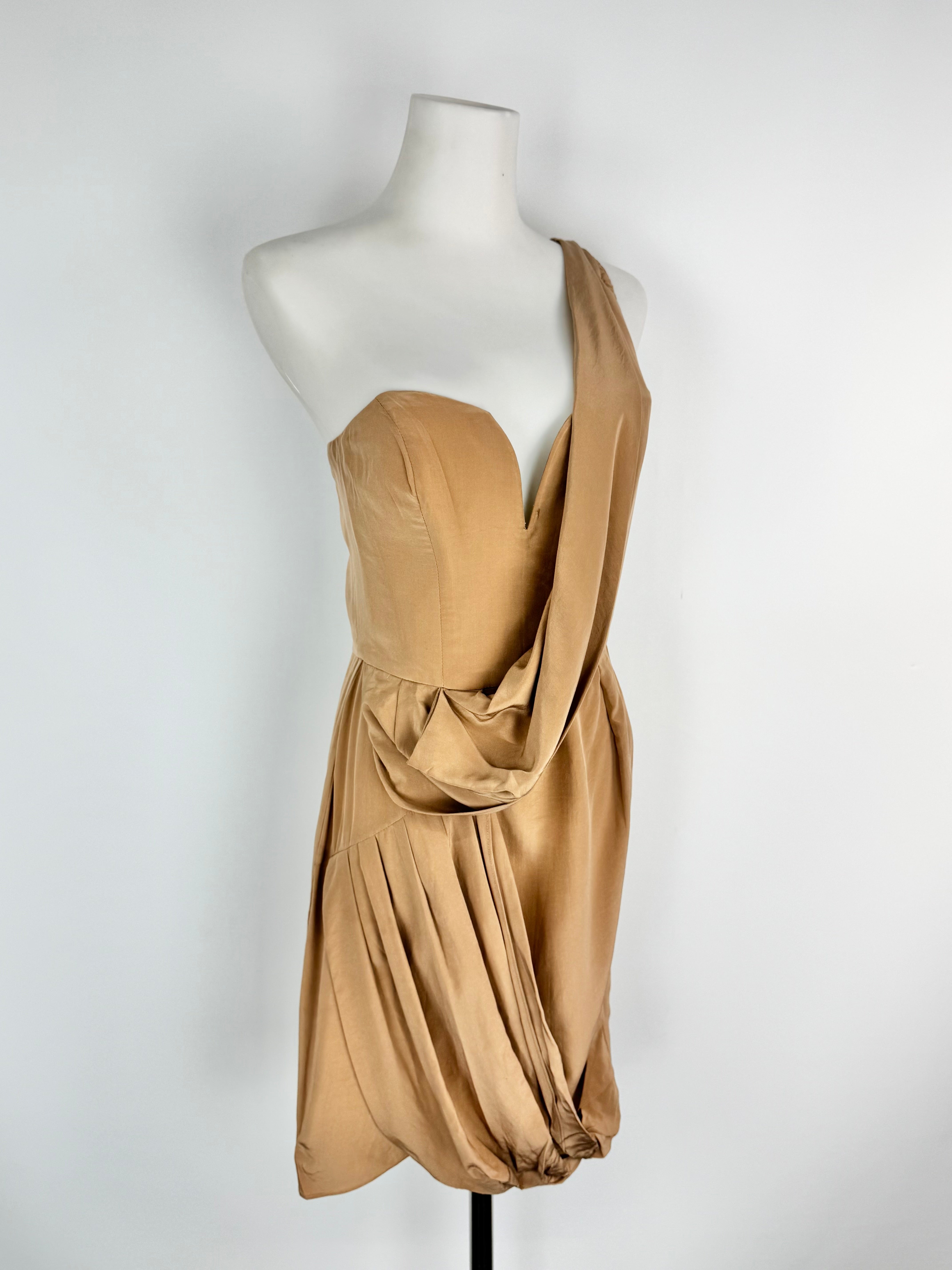 Zimmermann Fawn Silk Draped Mini Dress - AU10