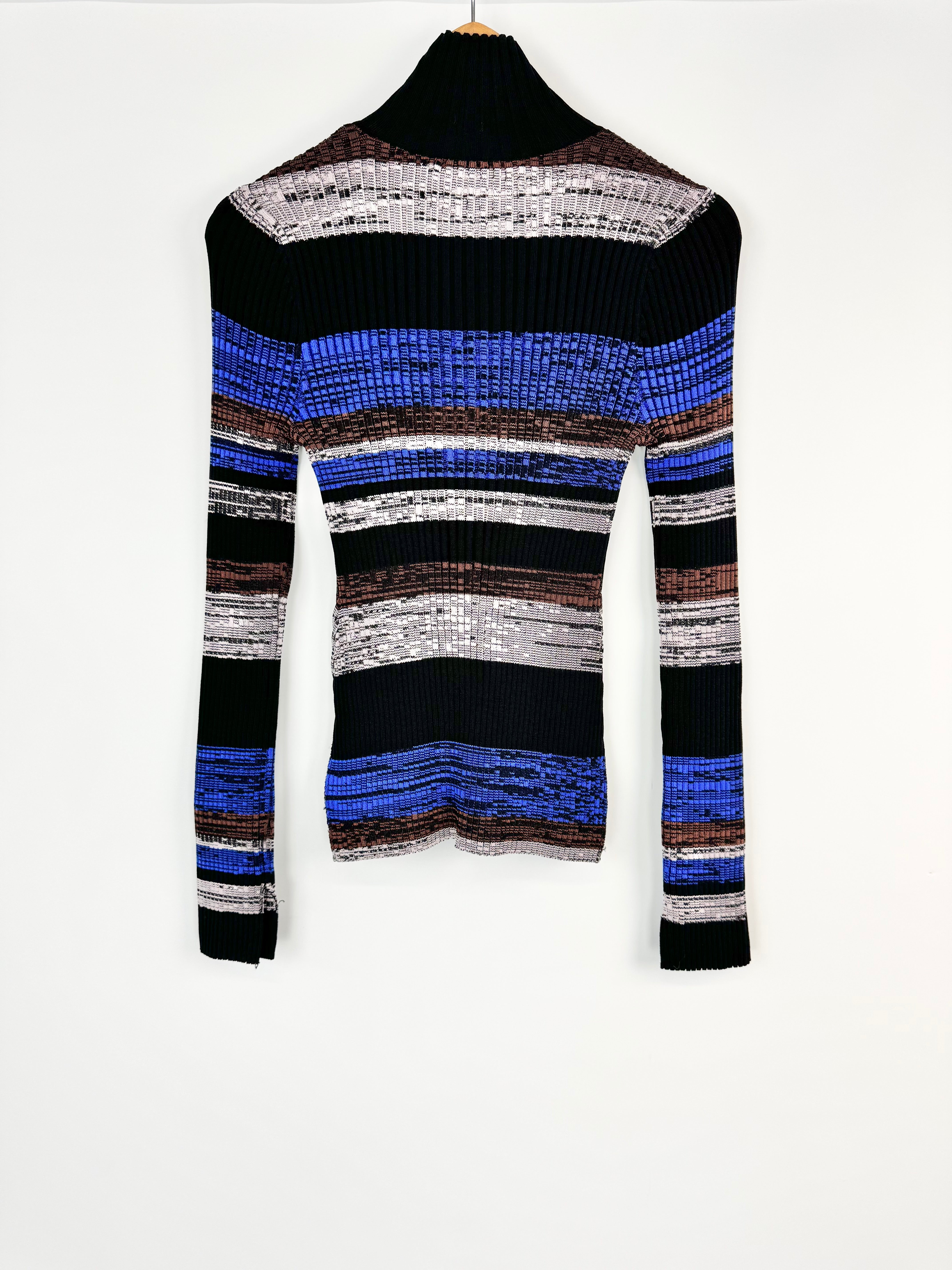 Husk Blue Silver Bronze & Black Striped Skivvy - AU8