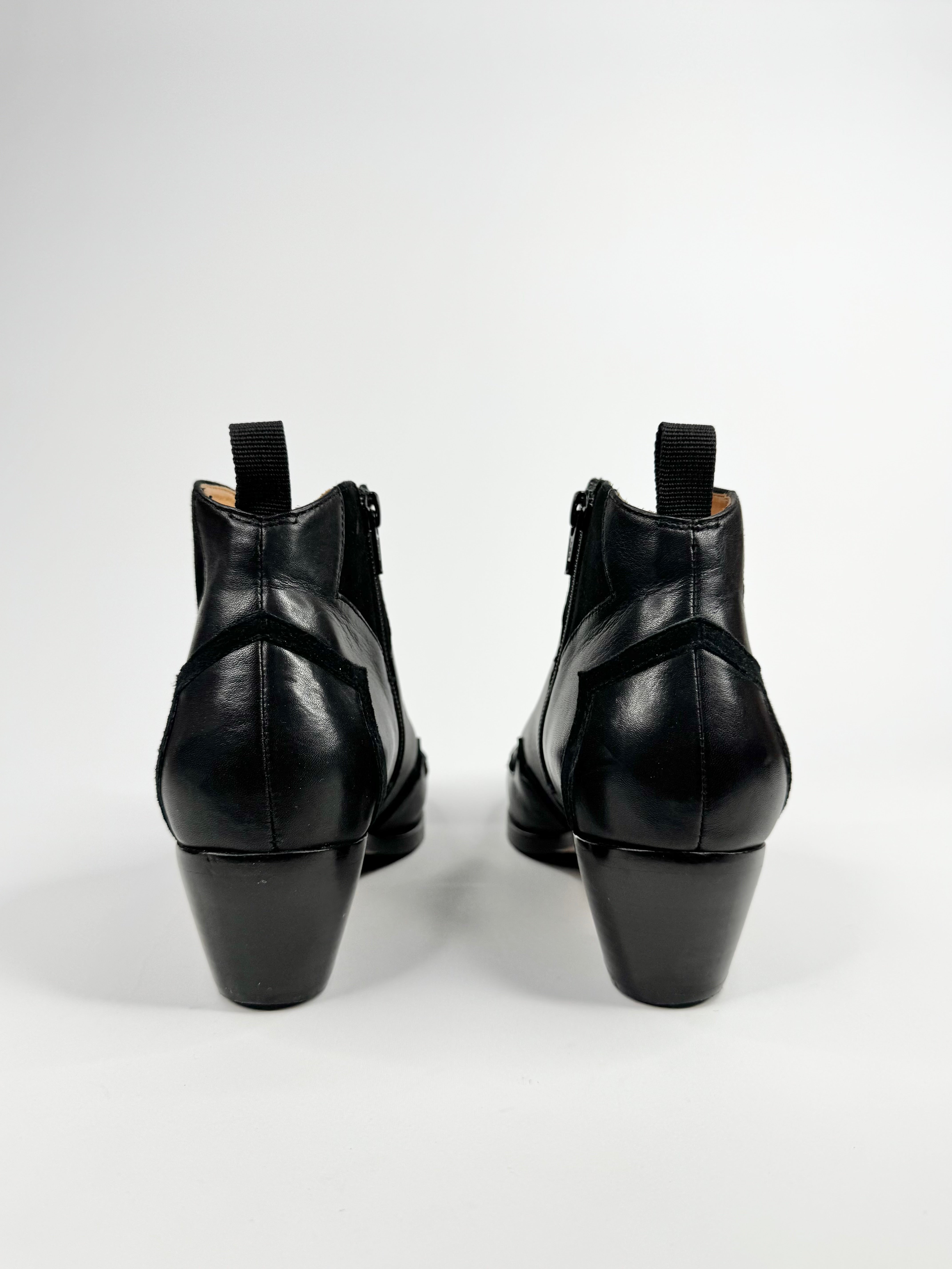 Bared Black Leather & Suede 'Quetzal' Anke Boots - EU36