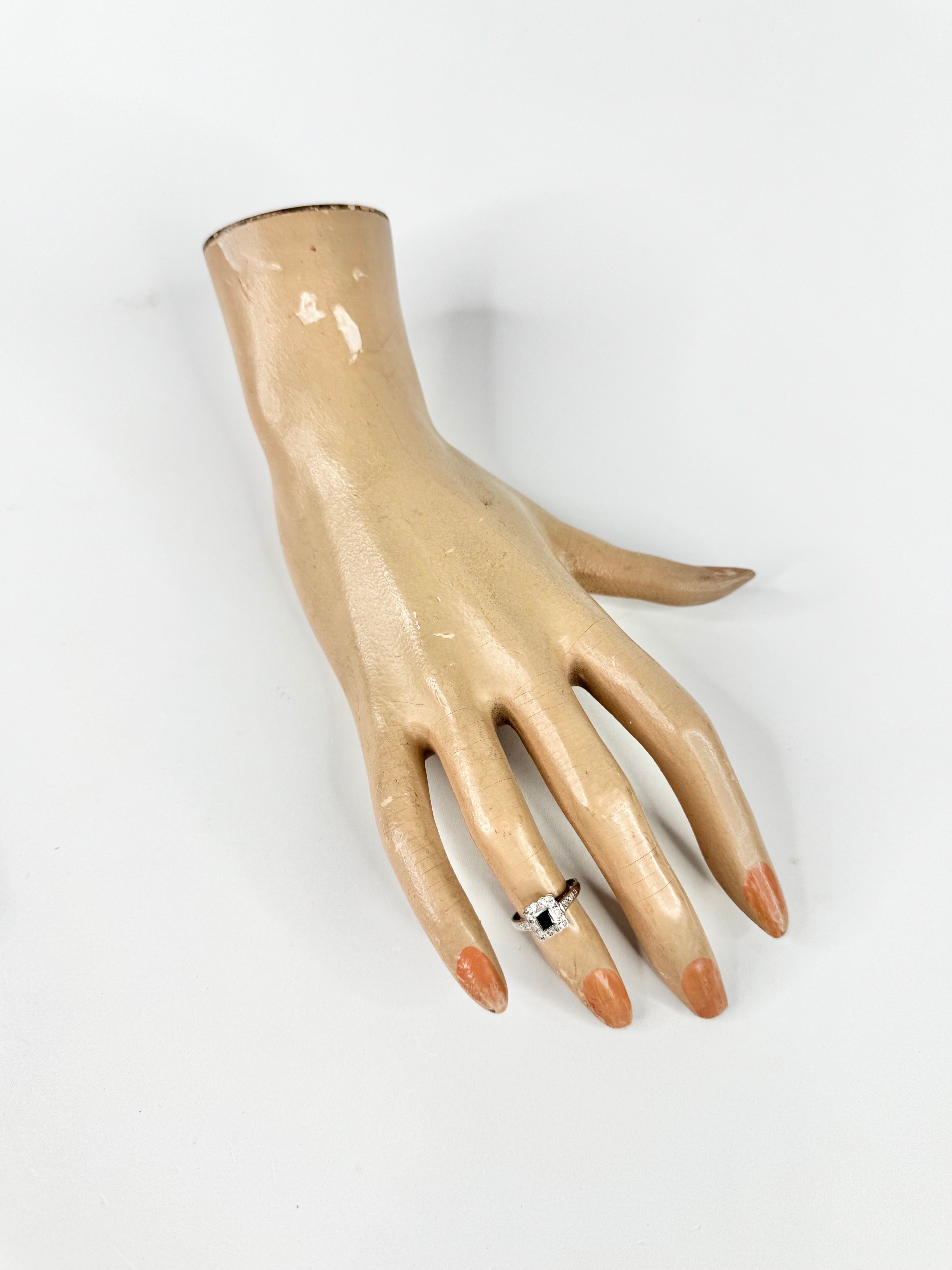 Mid Century 18ct White Gold, Sapphire & Diamond Ring