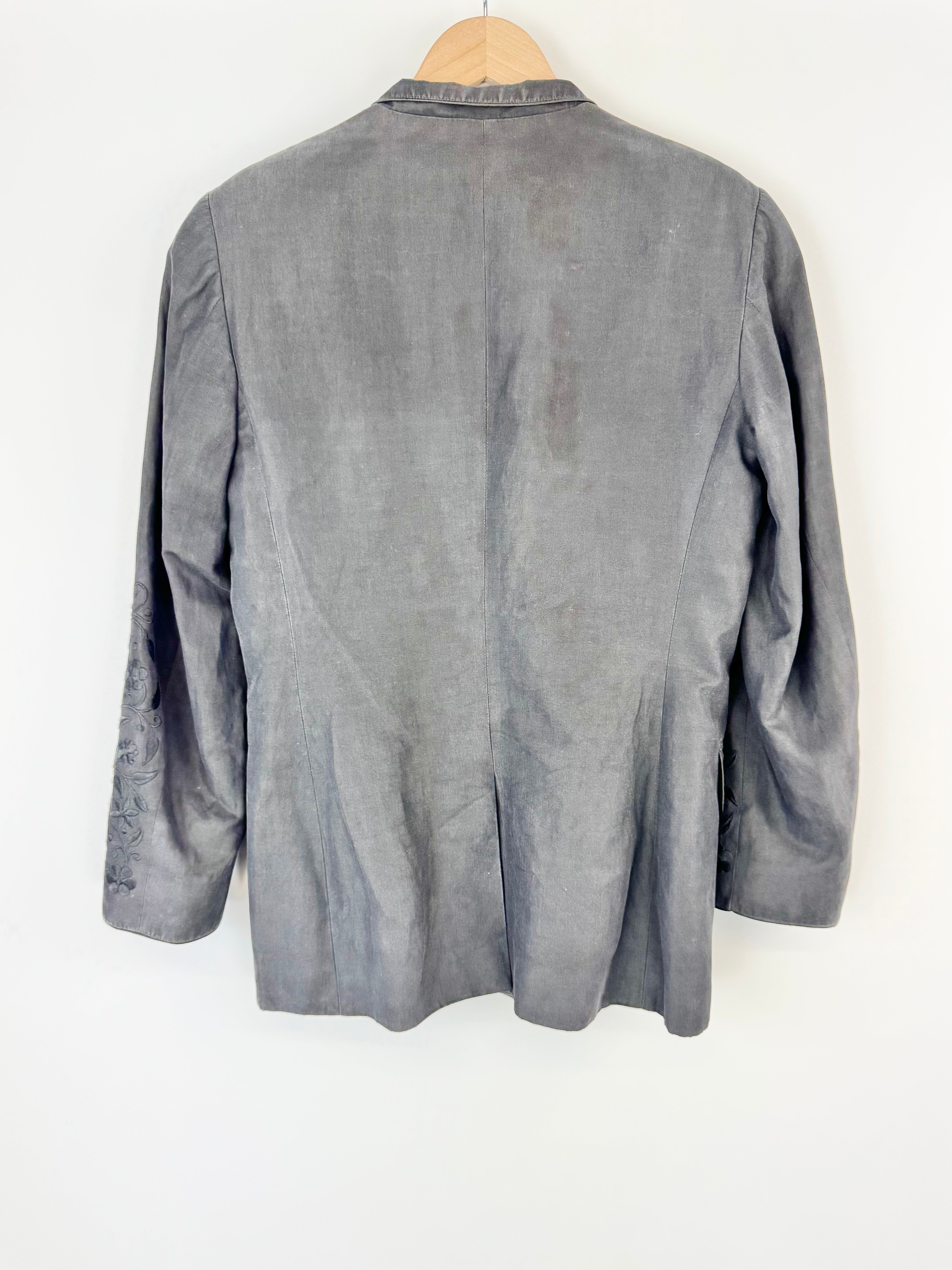 Kenzo Black Embroidered Sleeved Jacket - AU8