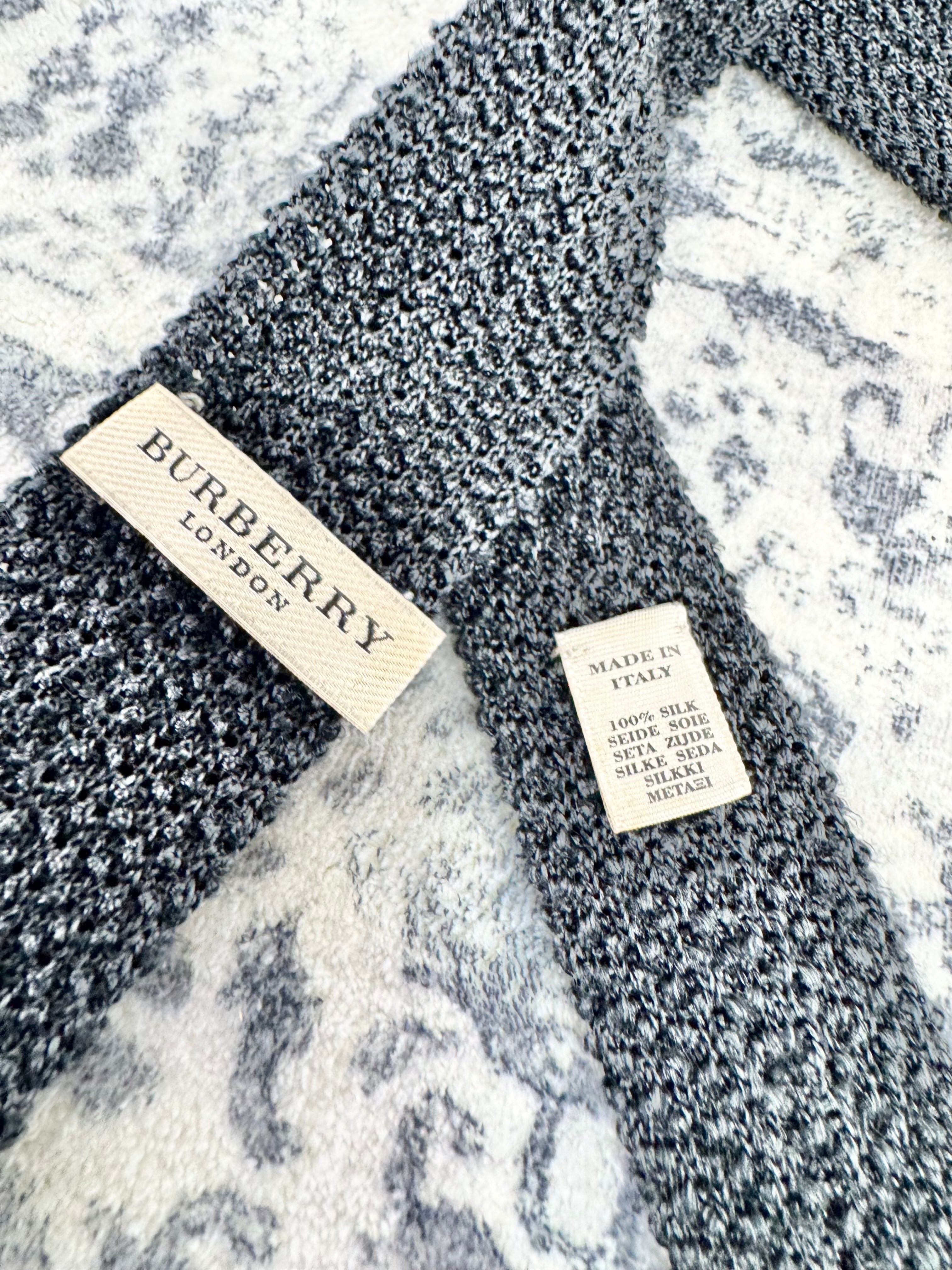 Burberry Black Silk Knitted Tie