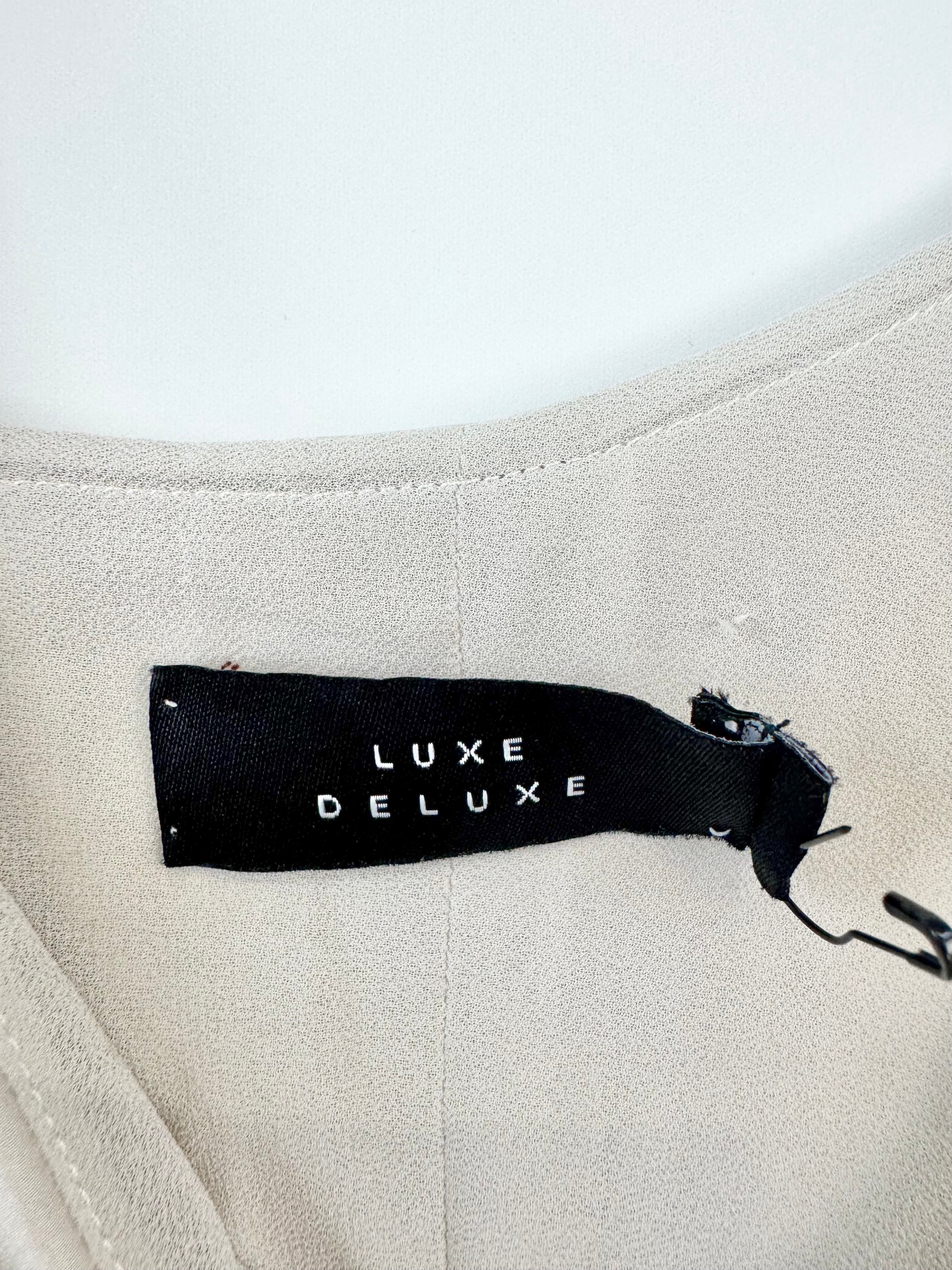 Luxe Deluxe Oyster Silk Frill Dress - AU12