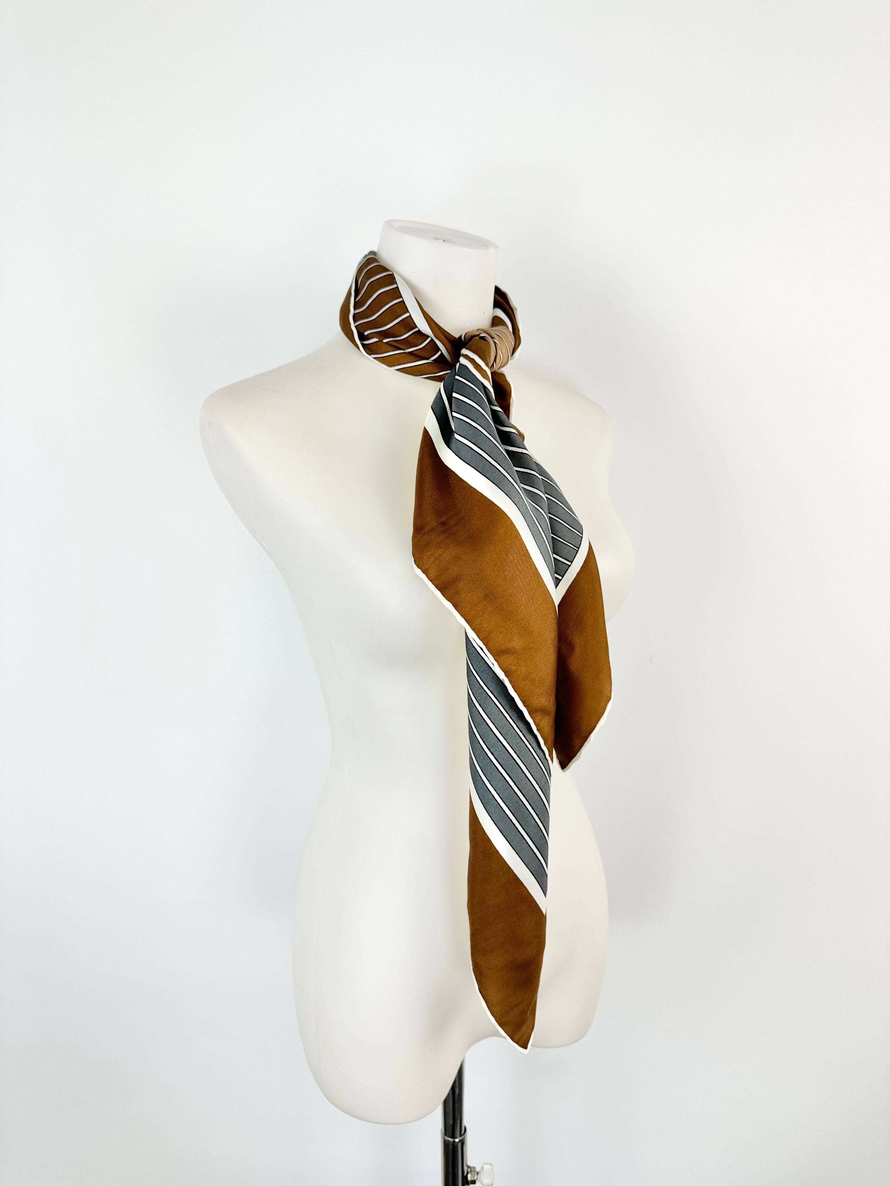 Vintage Jaeger London Silk Block Patterned Scarf