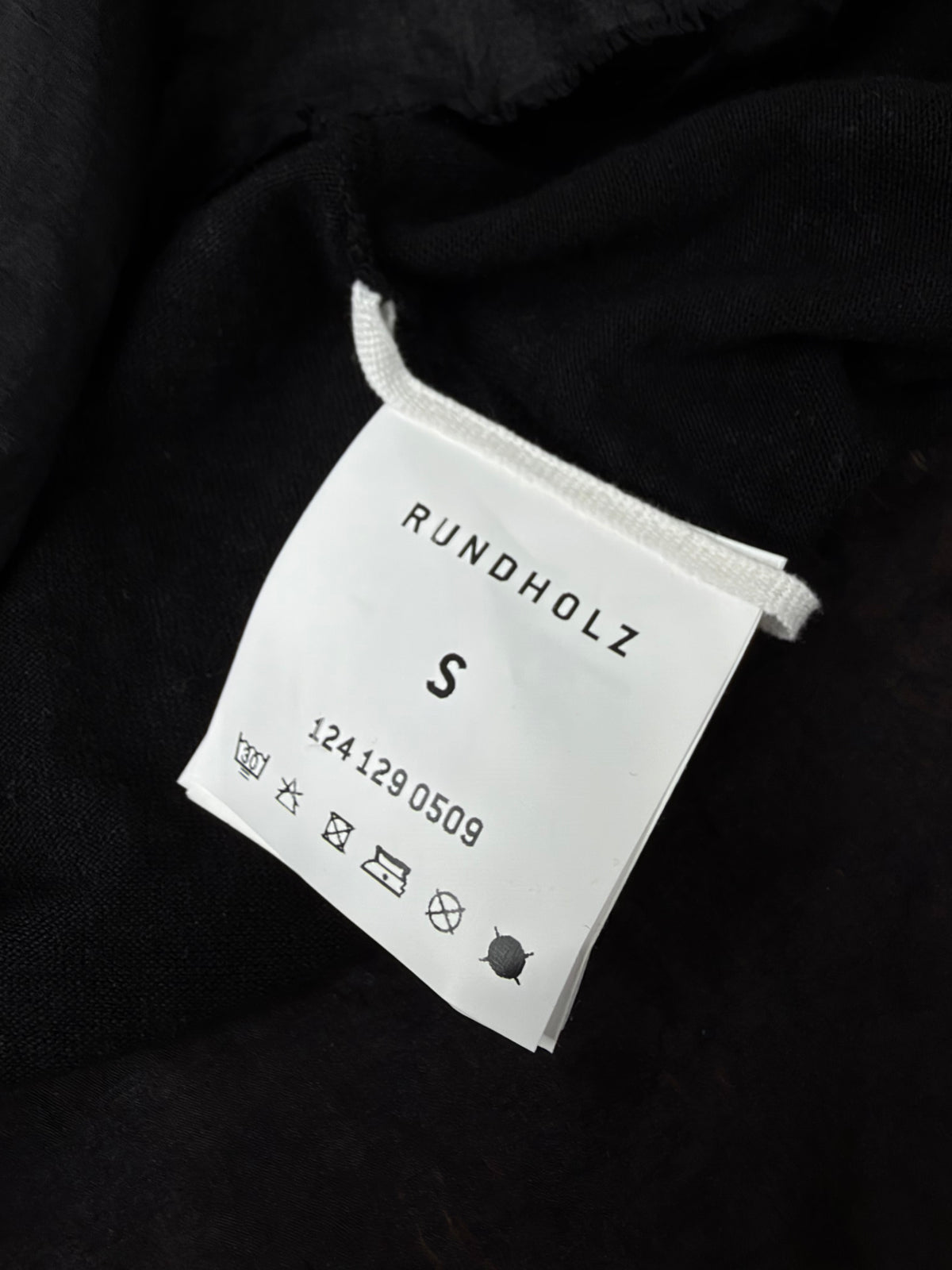 Rundholz Black Linen & Silk Trim Asymmetrical Top - AU8/10