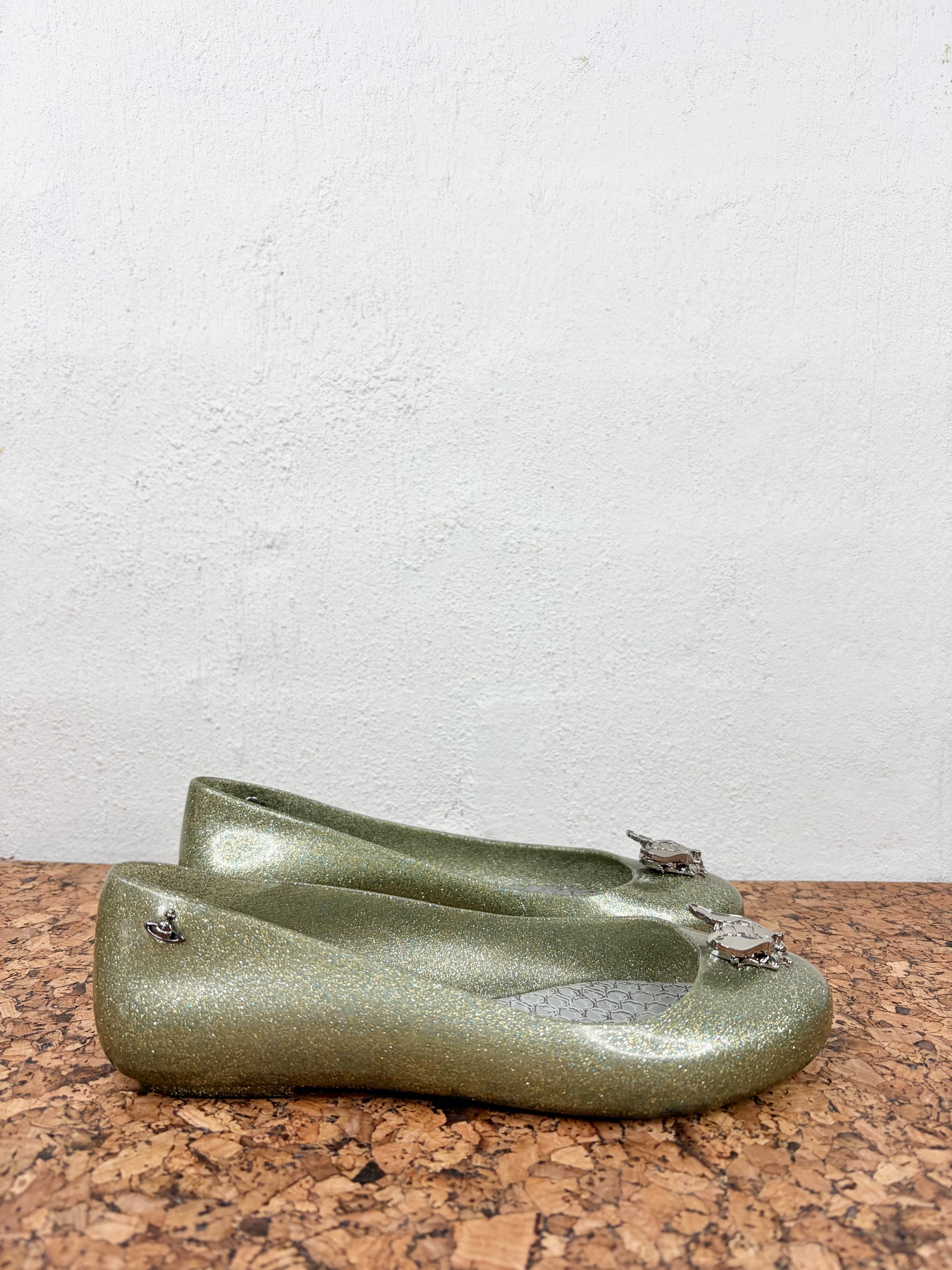 Vivienne Westwood 'Anglomania' x Melissa Green Shimmer Bee Ballet Flats - EU37