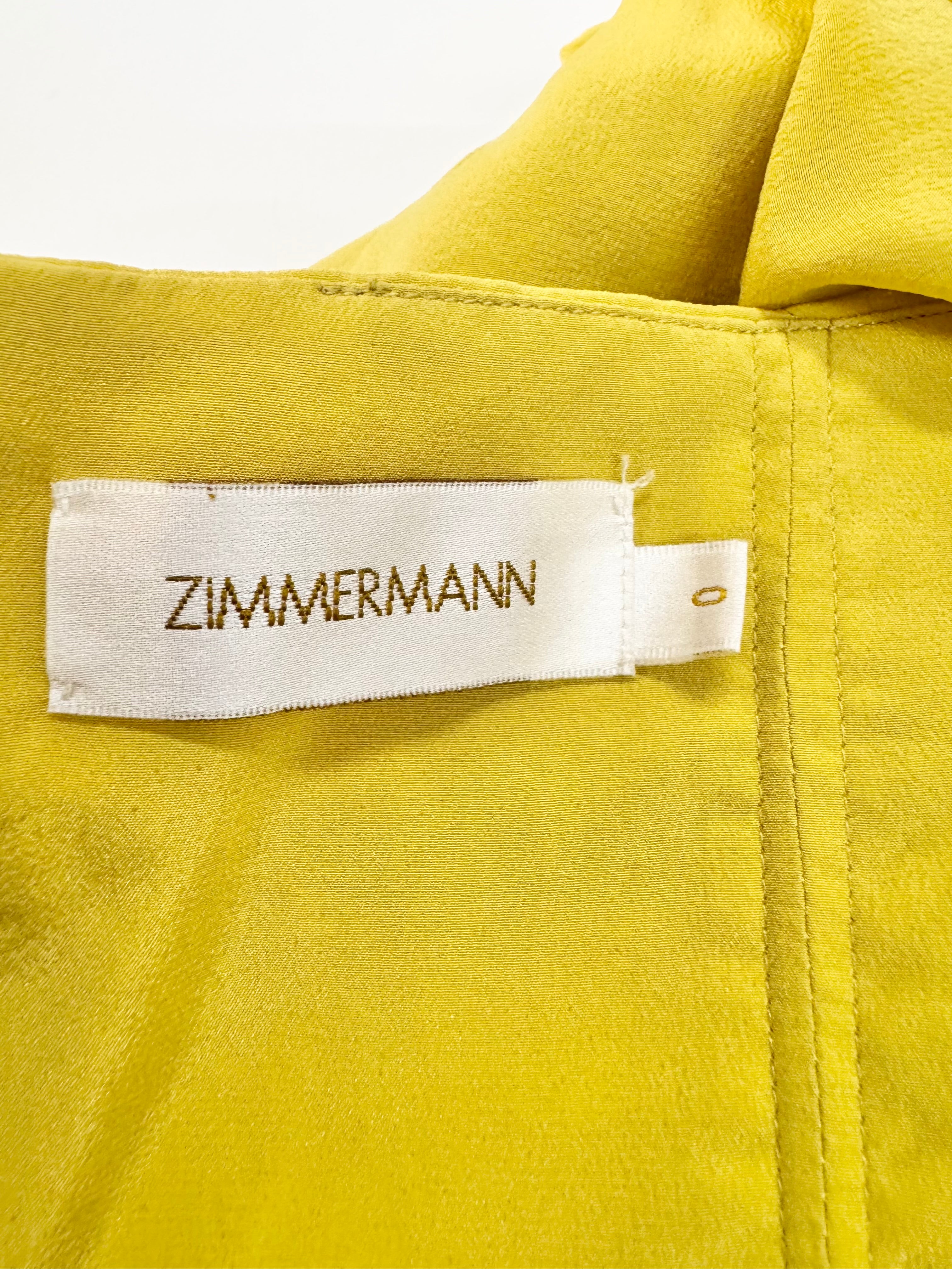 Zimmermann Sunflower Yellow Silk Mini Dress - AU6/8