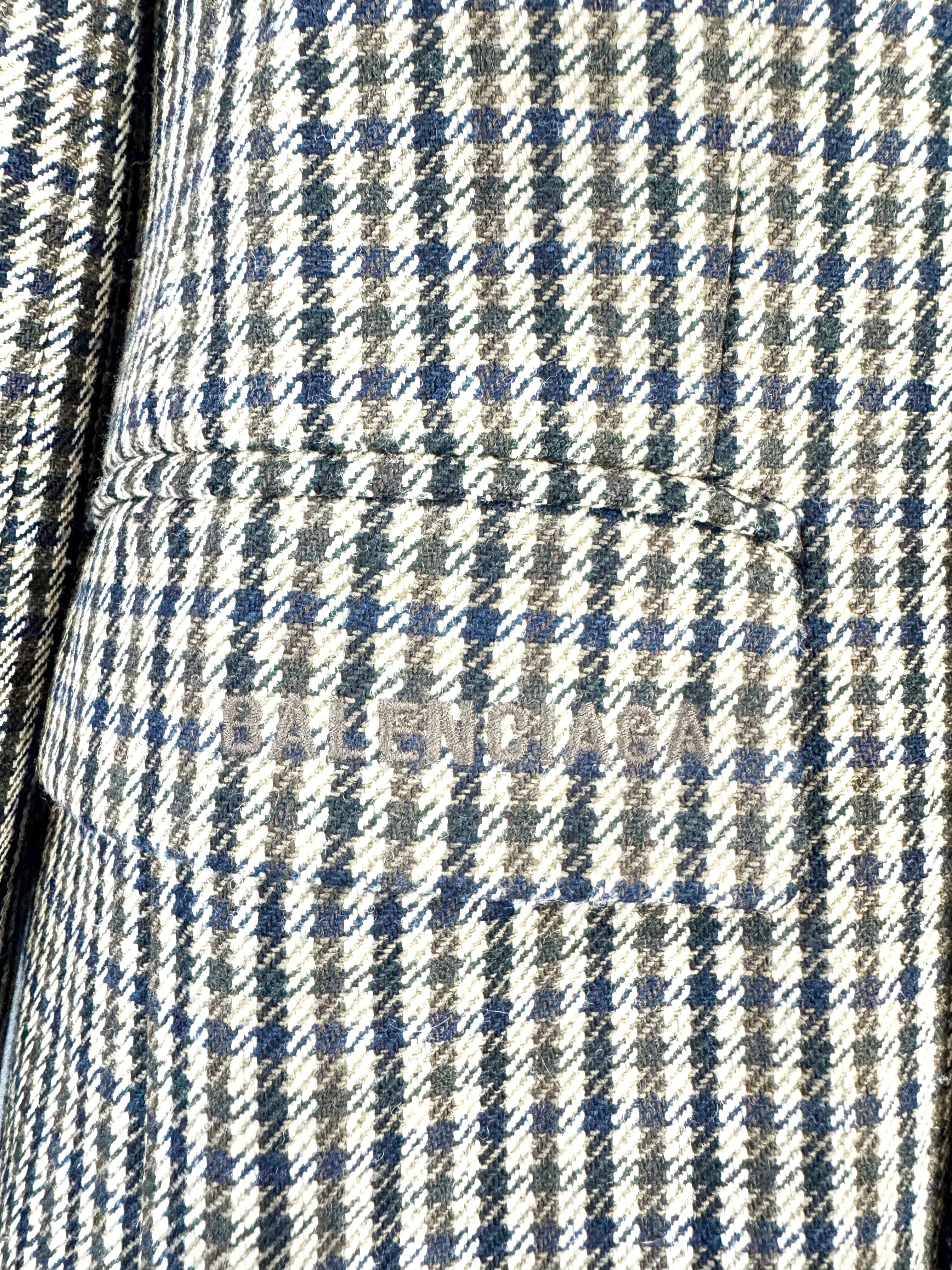 Balenciaga Houndstooth Wool Double Breasted Jacket - AU8/10