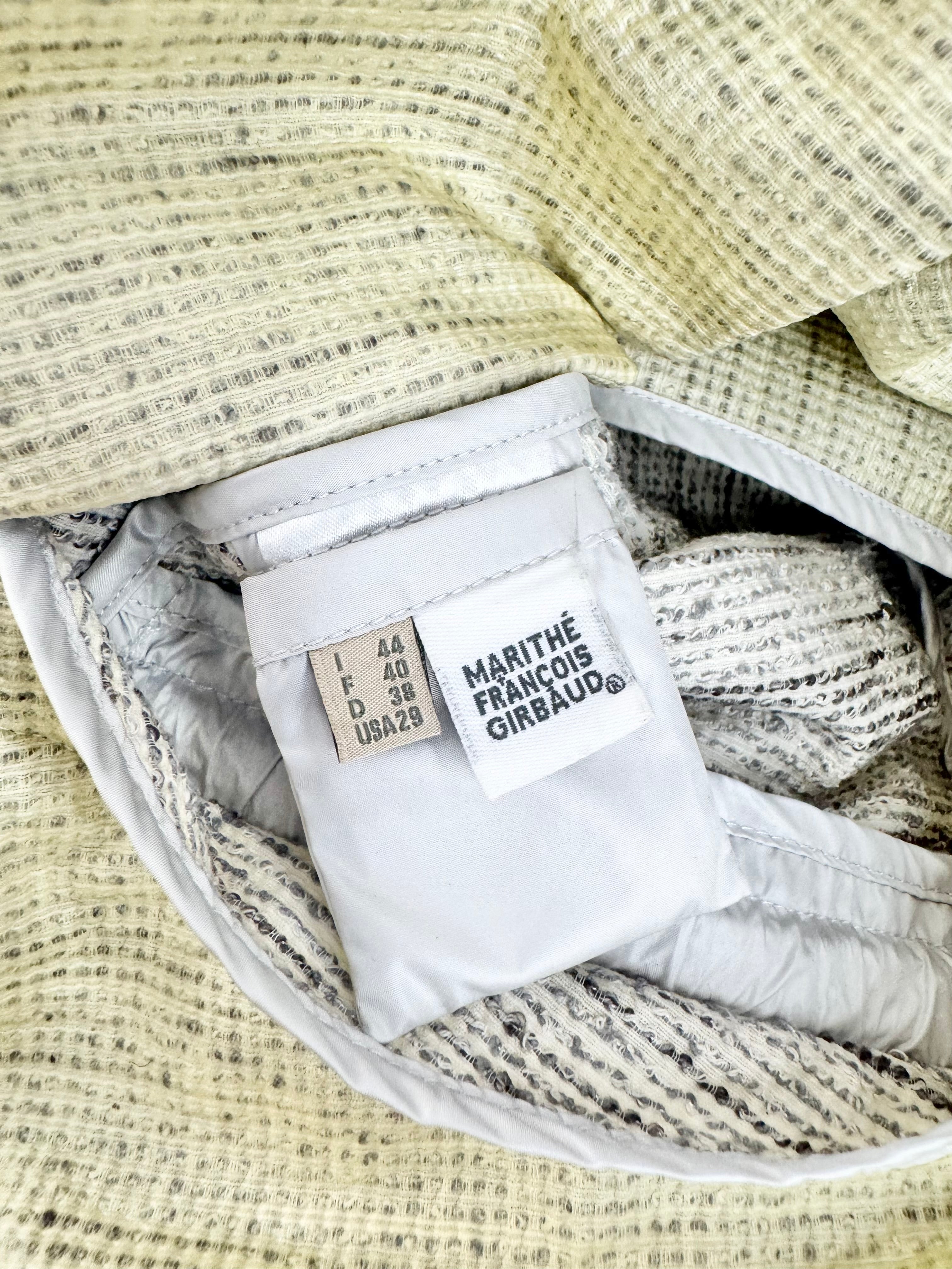 Active by Marithé + François Girbaud Cream Grid Pattern Biker Style Jacket - AU12