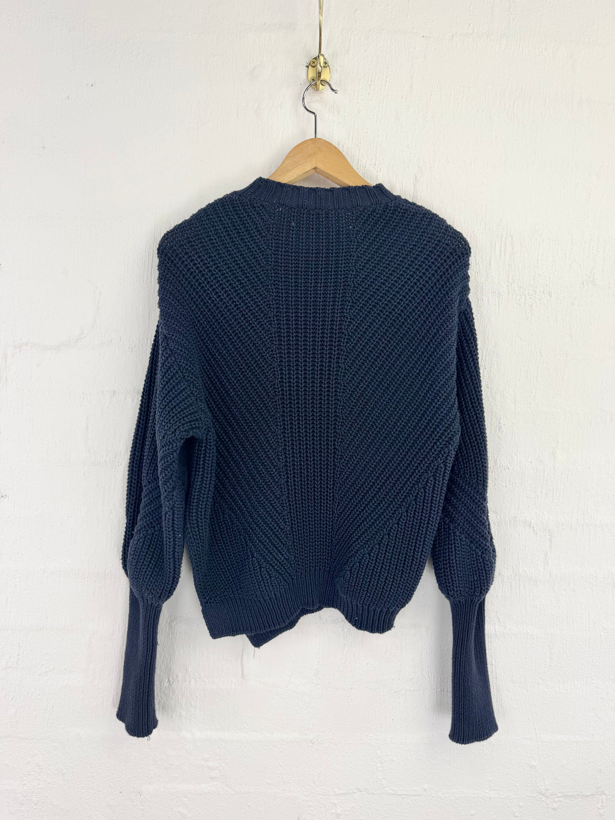 Ulla Johnson Navy Chunky Rib Knit Sweater - AU10
