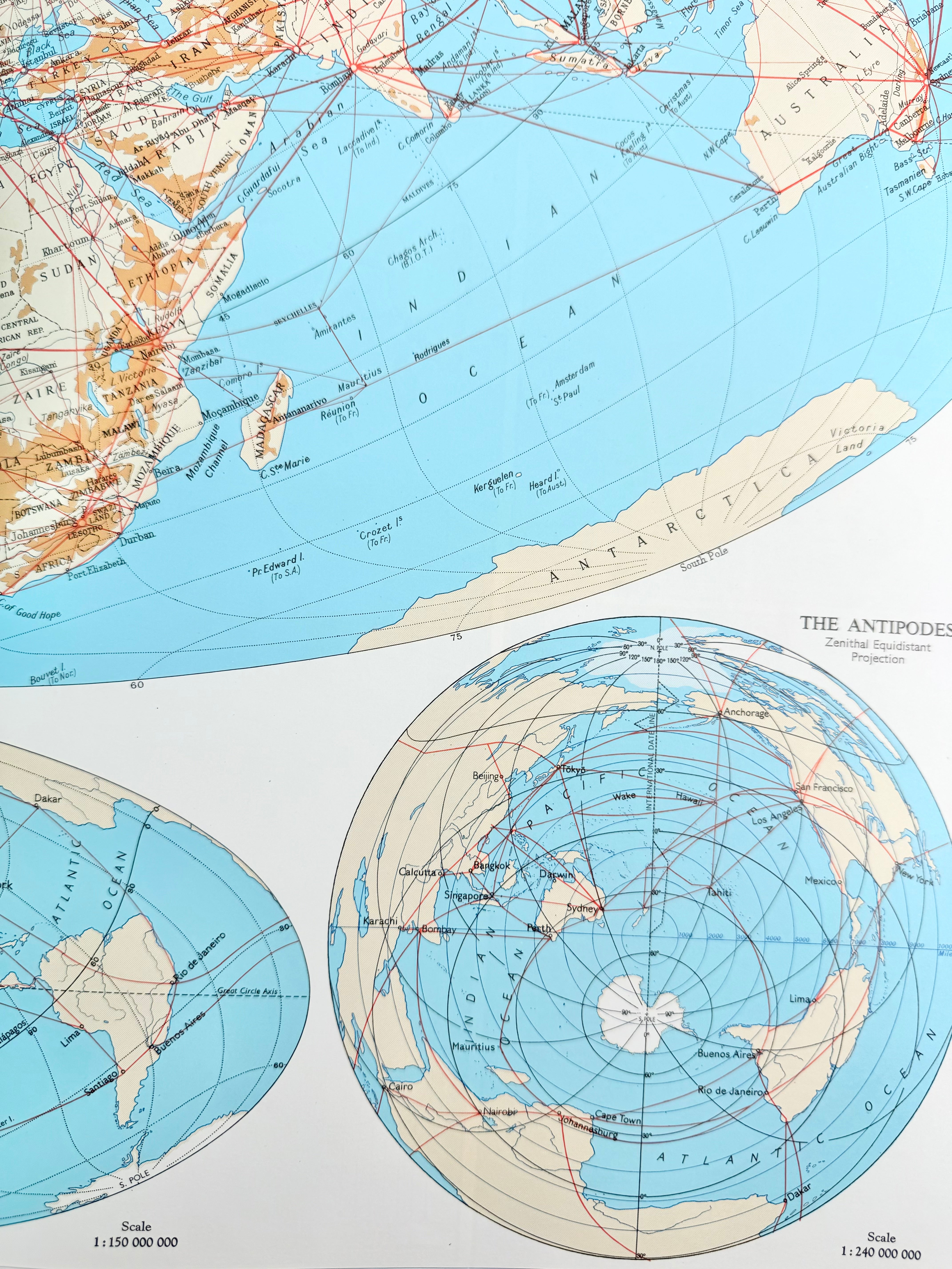1983 Royal Geographical Society Leather Bound Atlas Book