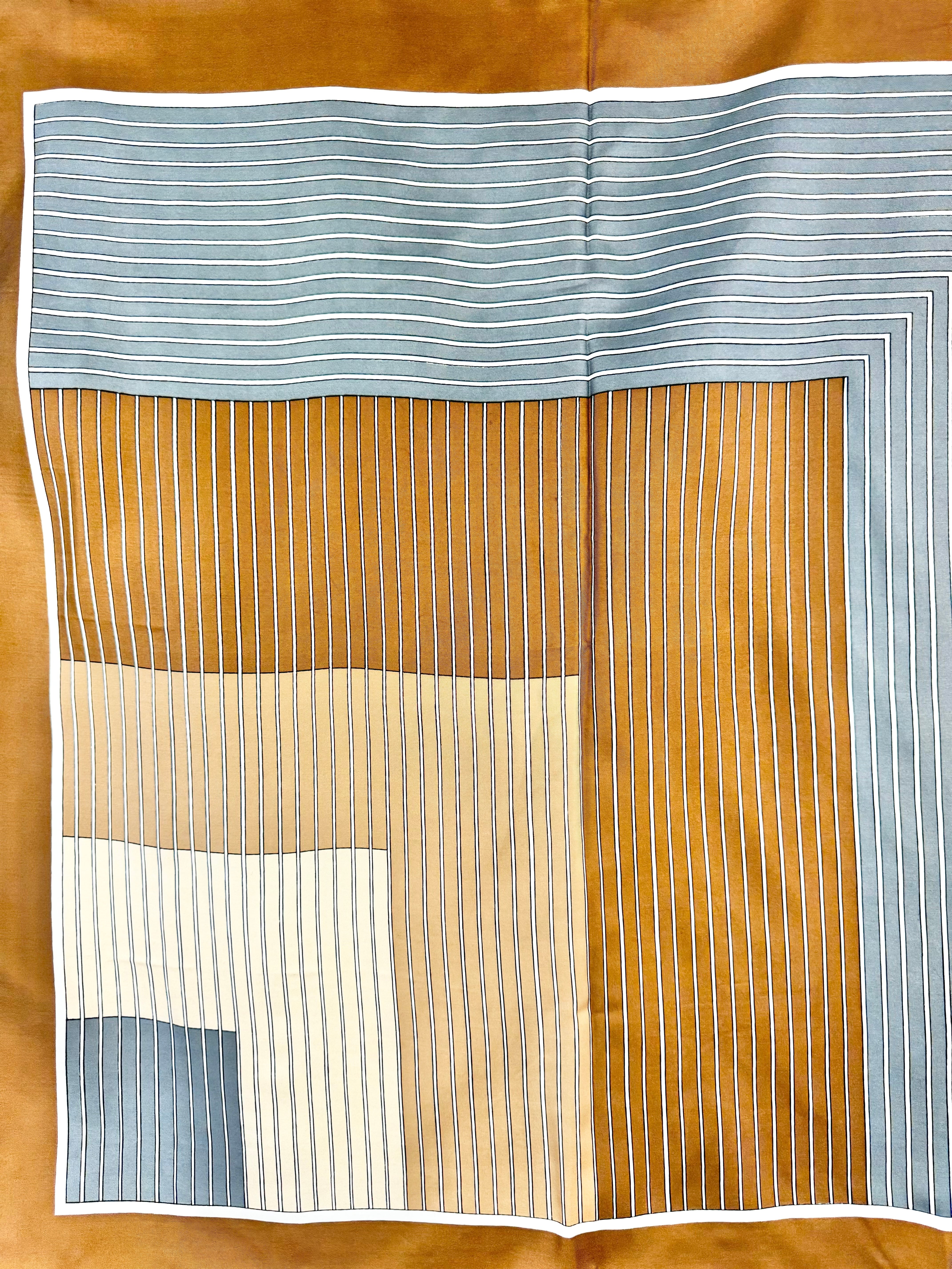 Vintage Jaeger London Silk Block Patterned Scarf