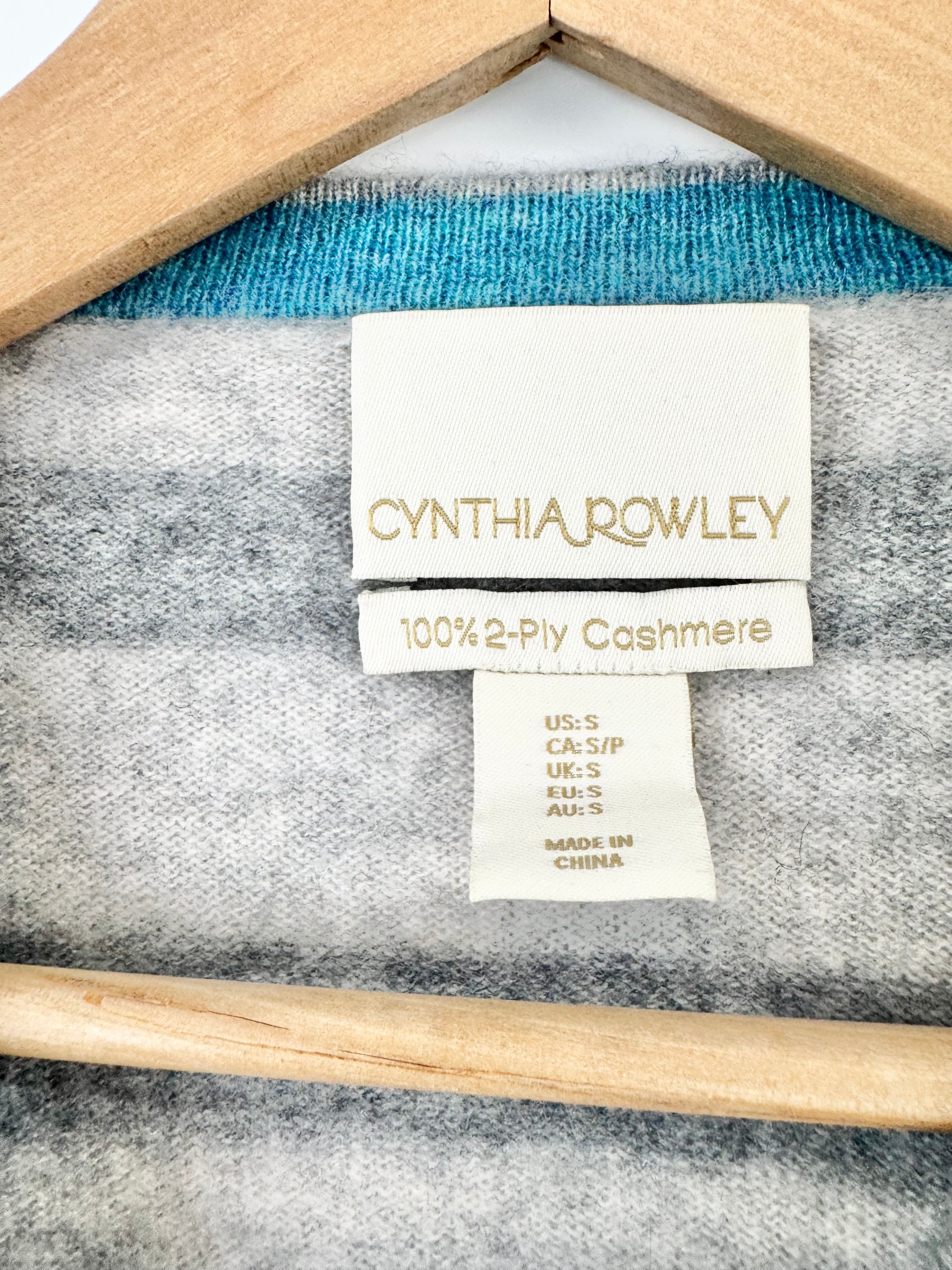 Cynthia Rowley Grey Striped Cashmere Jumper - AU8