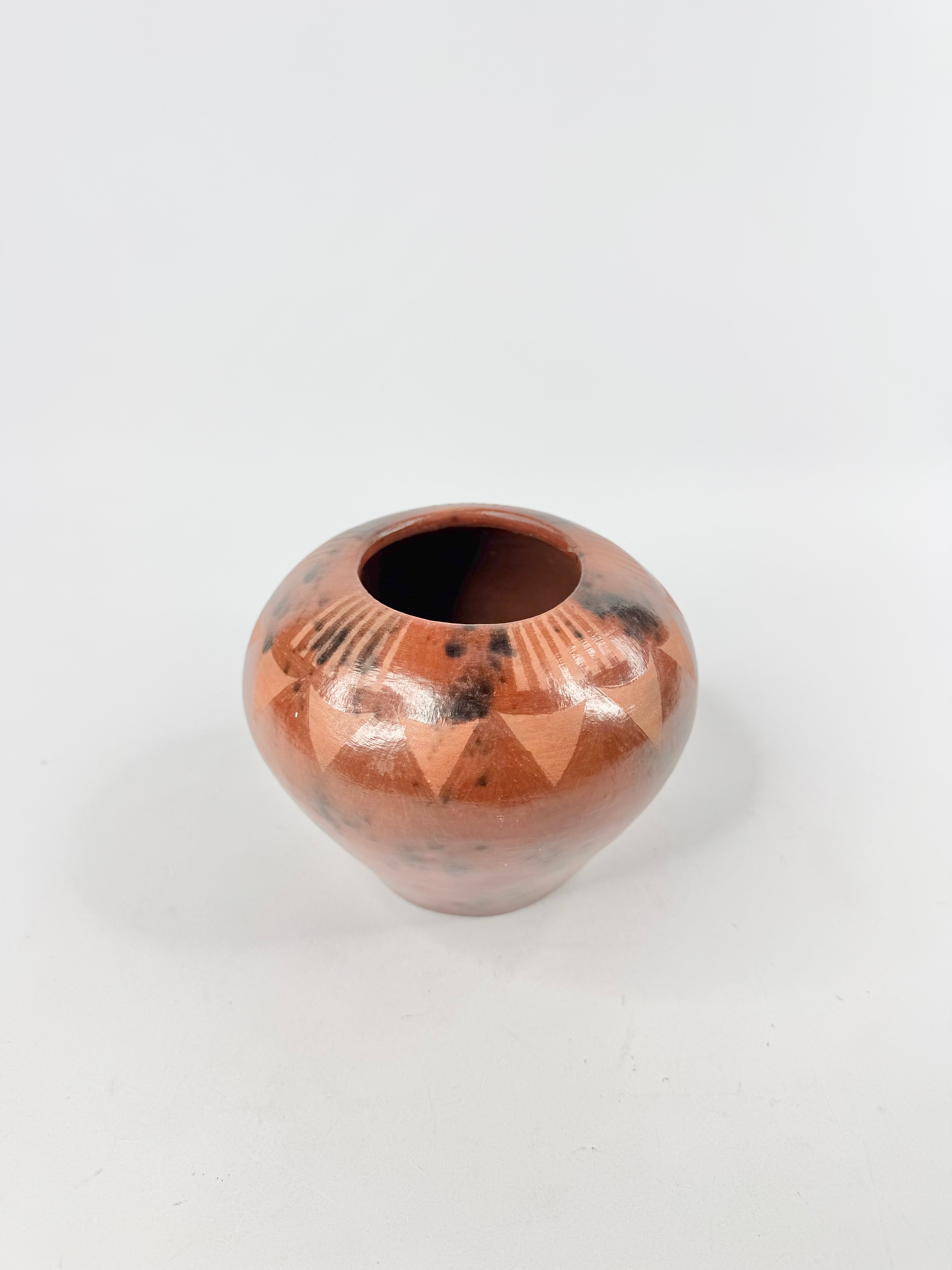 Sasak Pottery Rich Orange Earthenware Vase