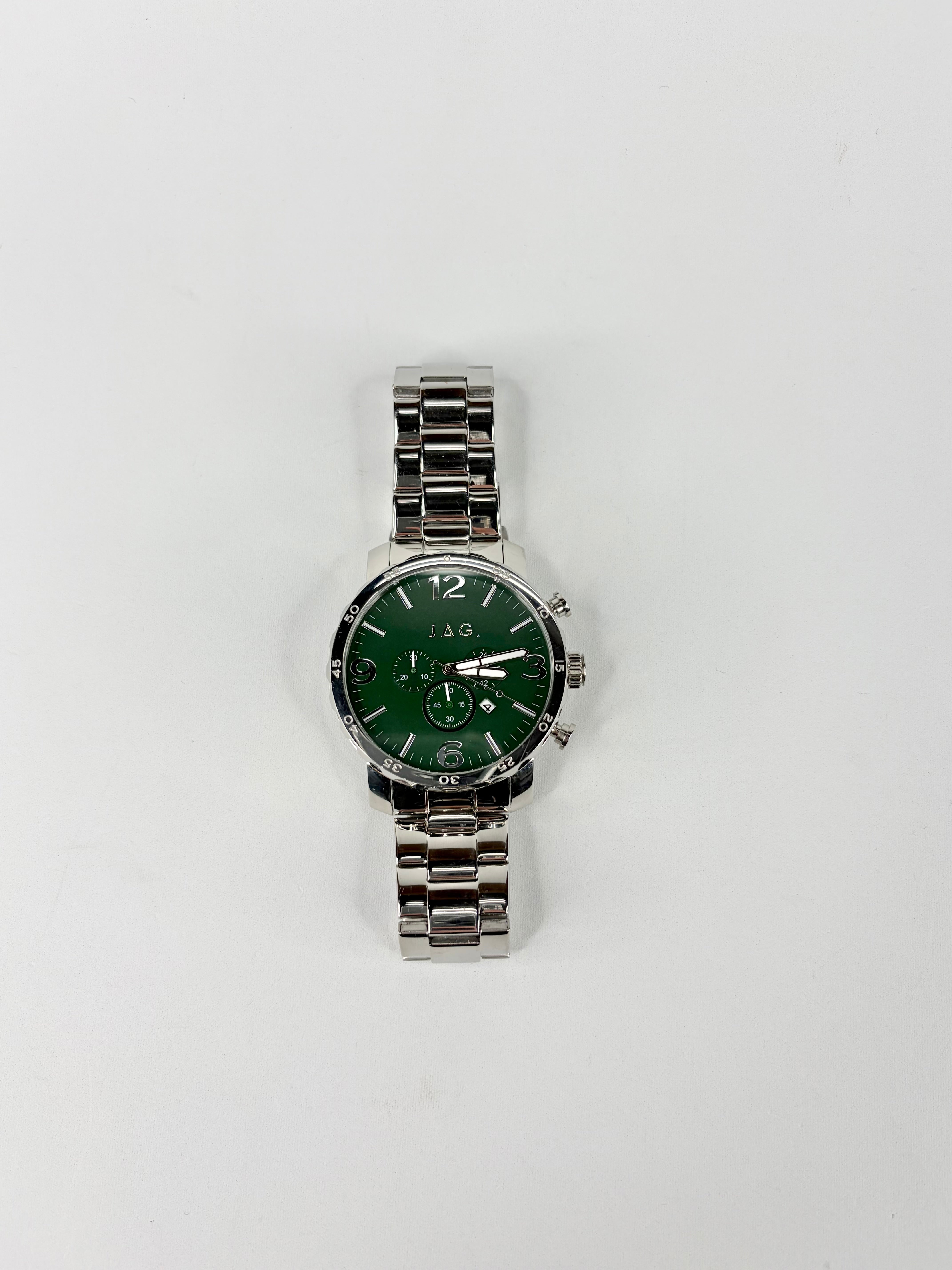 Jag Large Green Dial Chronograph Watch