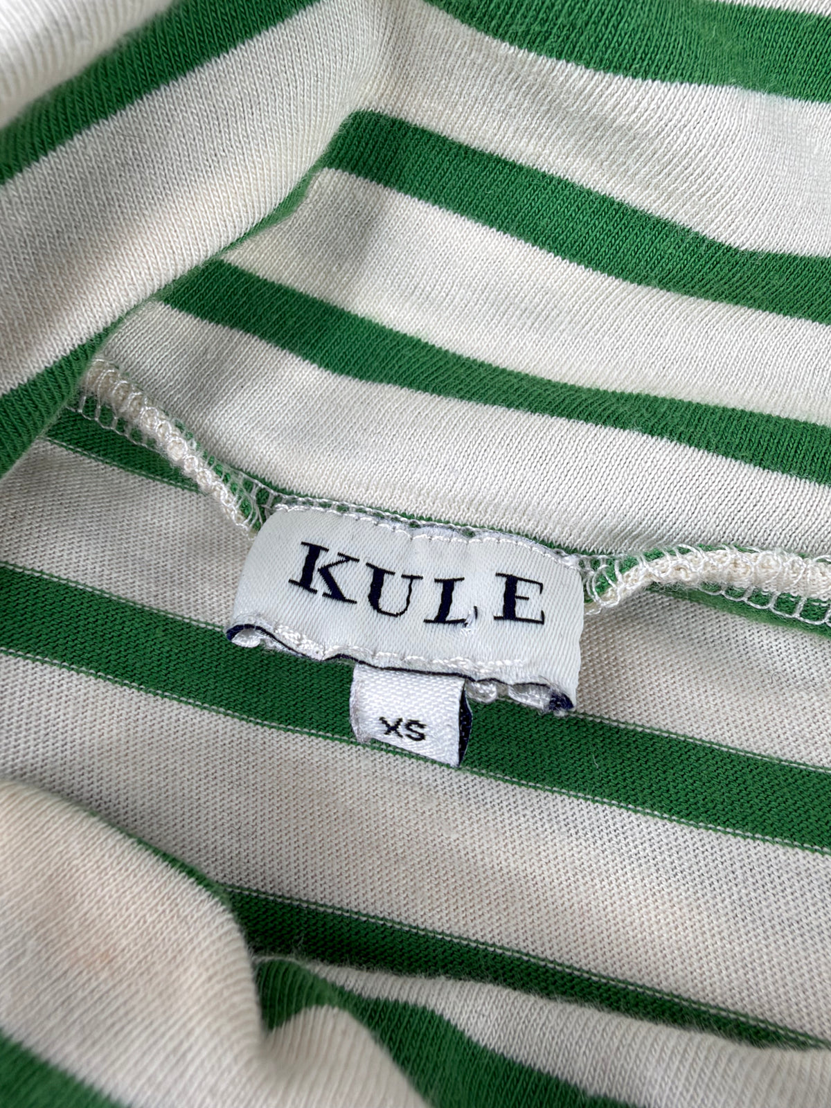 Kule Green and White Stripe Skivvy - AU6/8