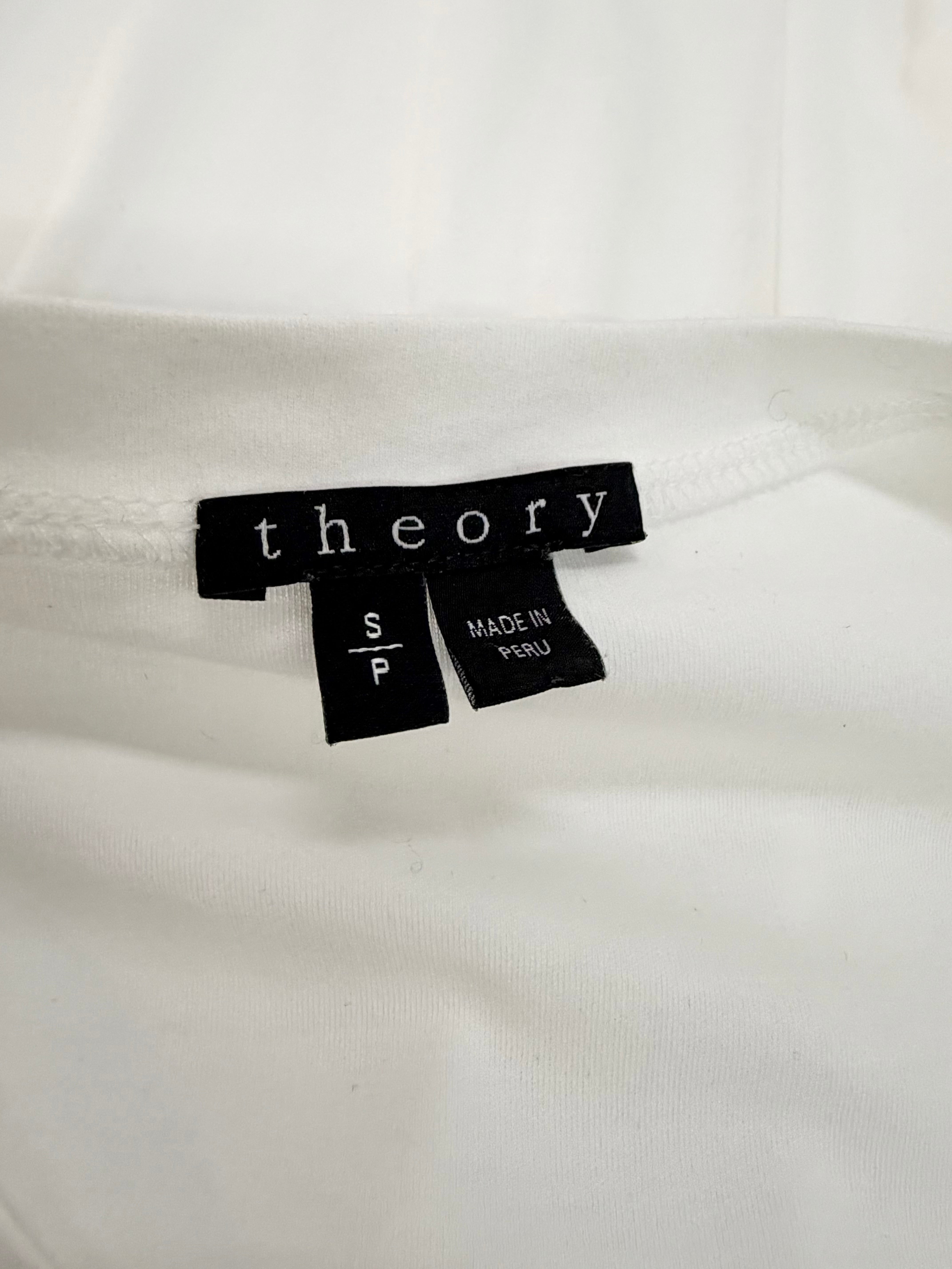 Theory White Cotton Jersey Sleeveless Dress - AU8/10