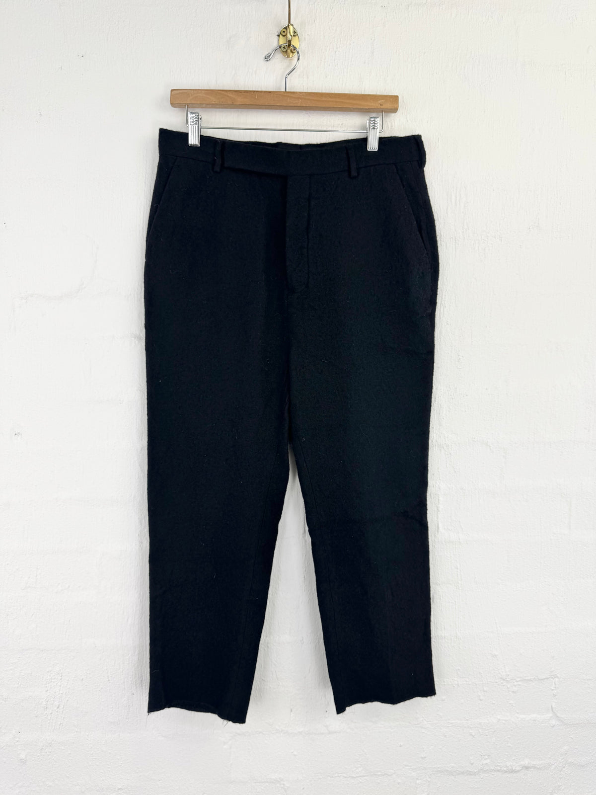 Rick Owens Season 19 Larry Black Wool Capris - AU10