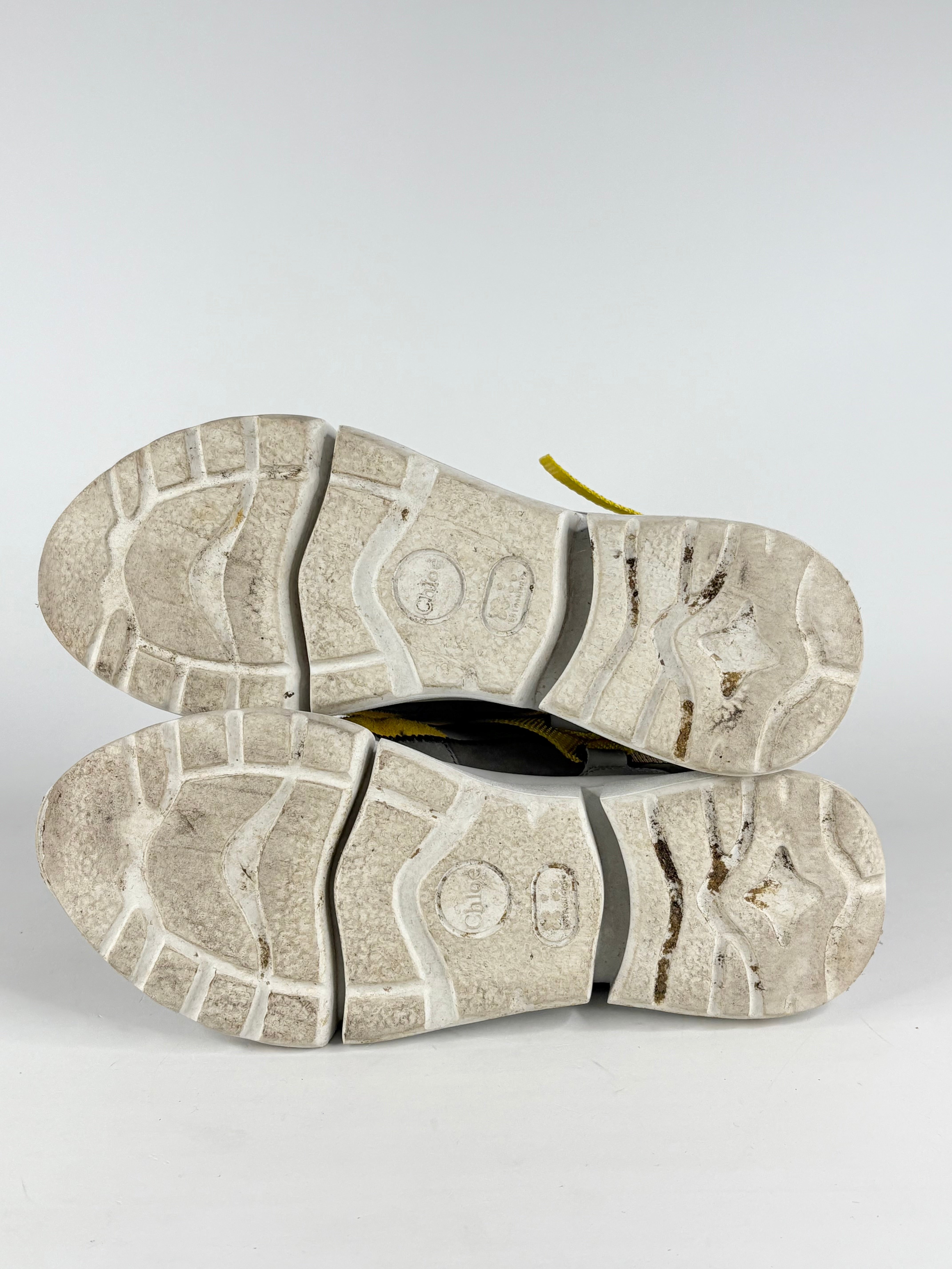 Chloé Grey, Maroon & Yellow 'Sonnie' Sneakers - EU40