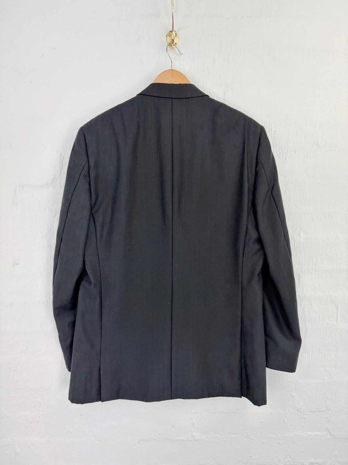 Versace V2 Classic Black Pinstriped Wool Blazer - 54