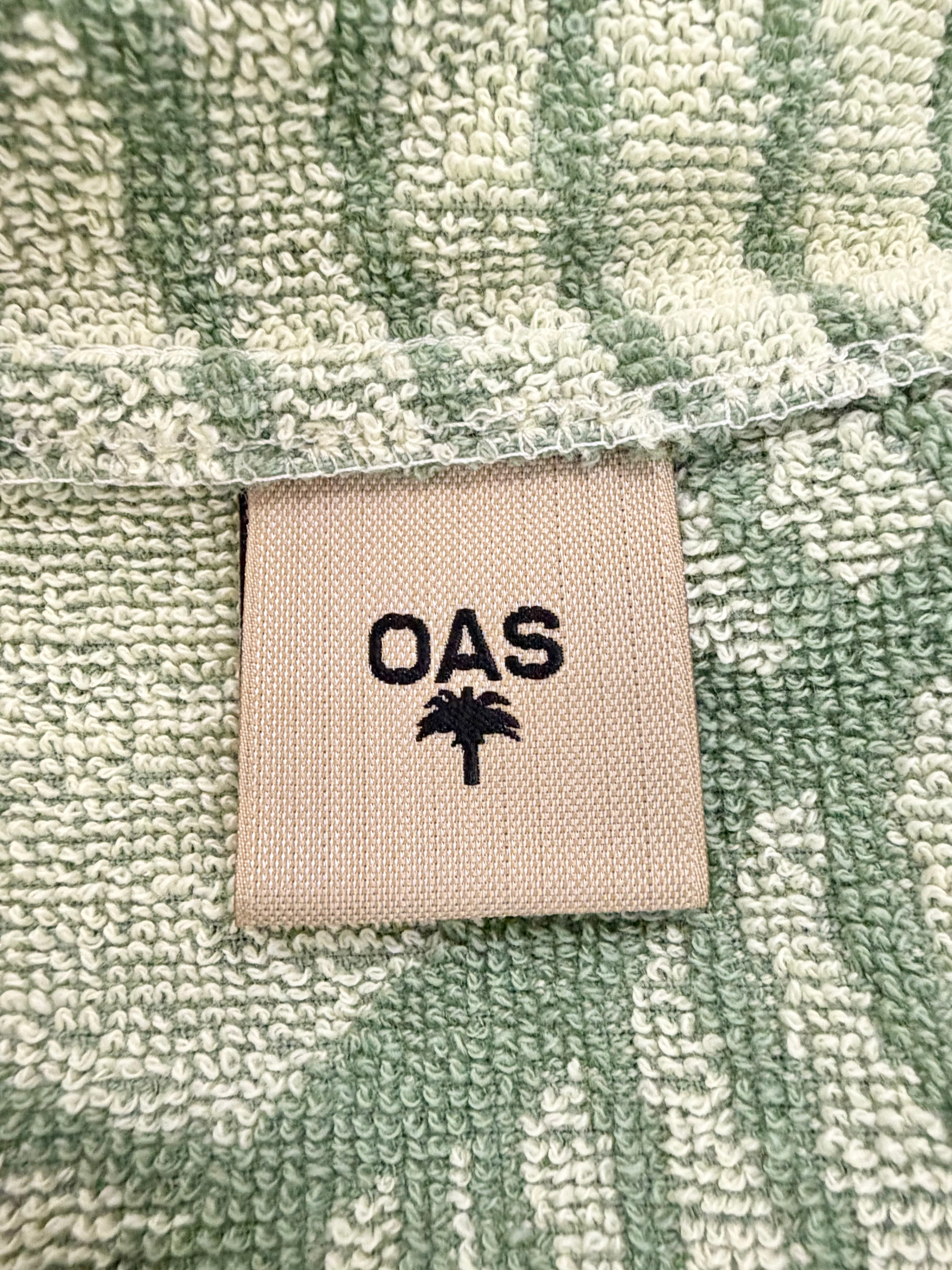 OAS Green 'Banana Leaf' Green Terry Cloth Shirt NWT - L