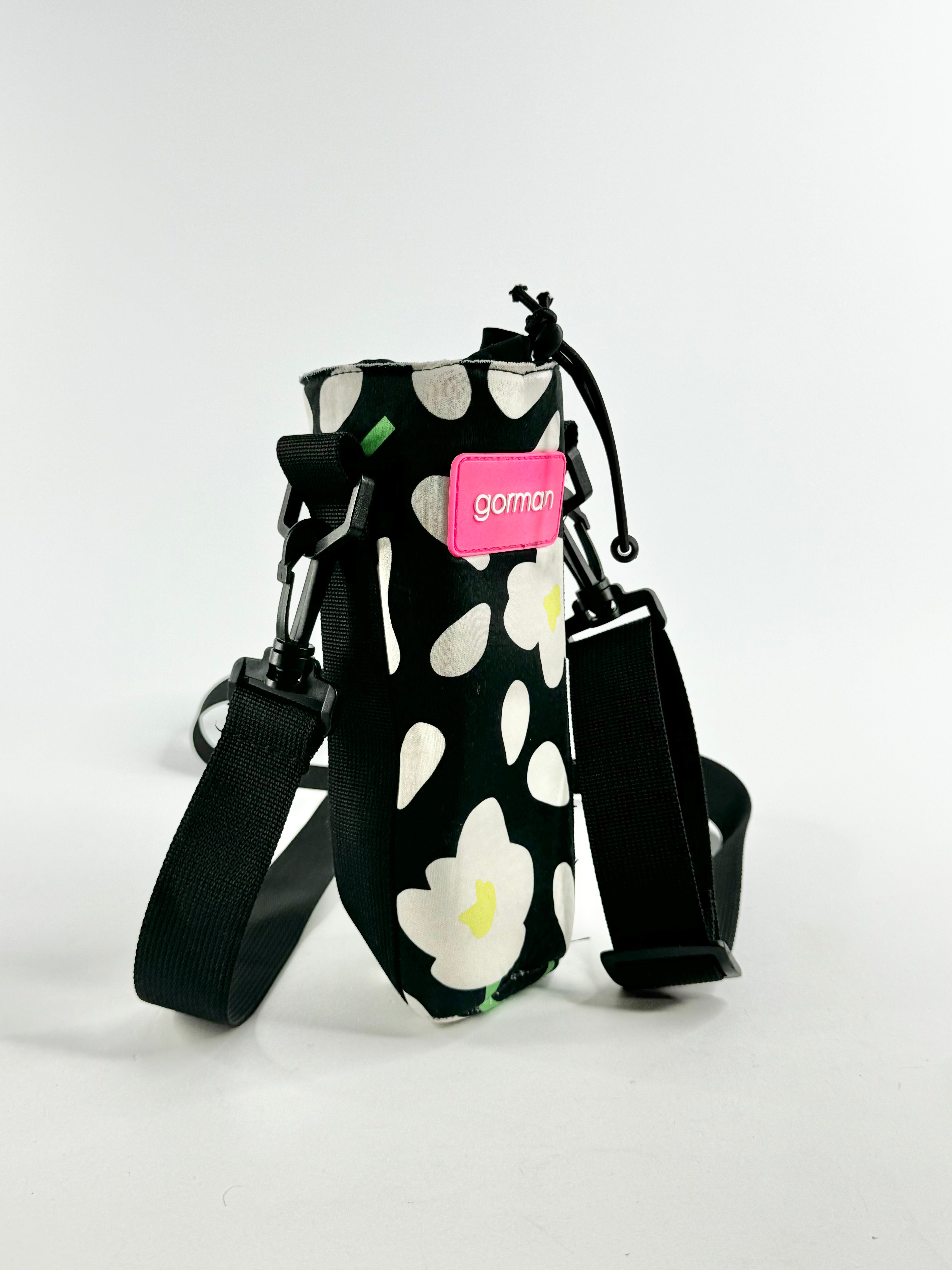 Gorman Black Flower Pattern Neoprene Drink Bottle Holder