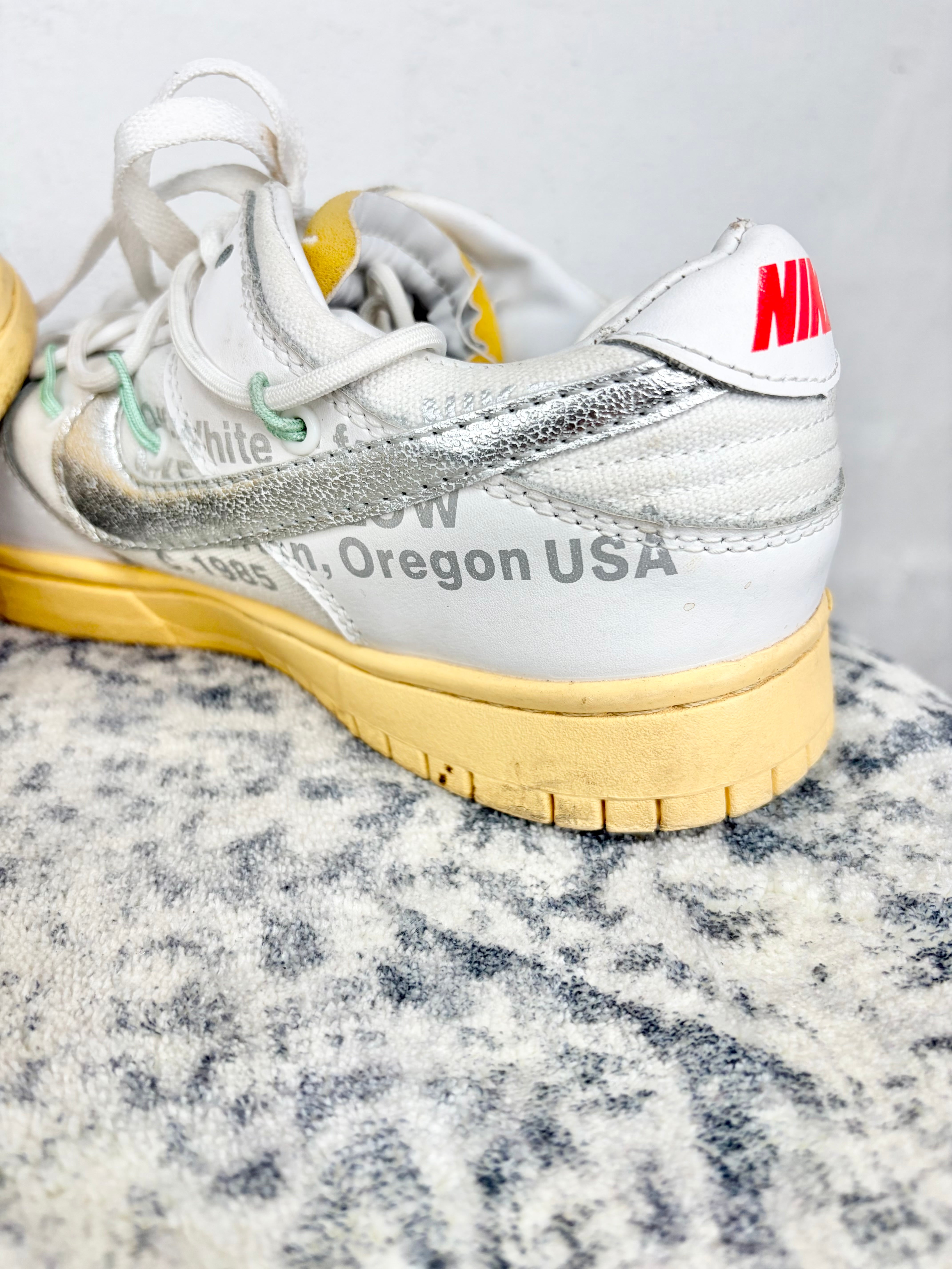 Off-White x Nike Dunk Low "01 OF 50" Tripe White Sneakers - EU41