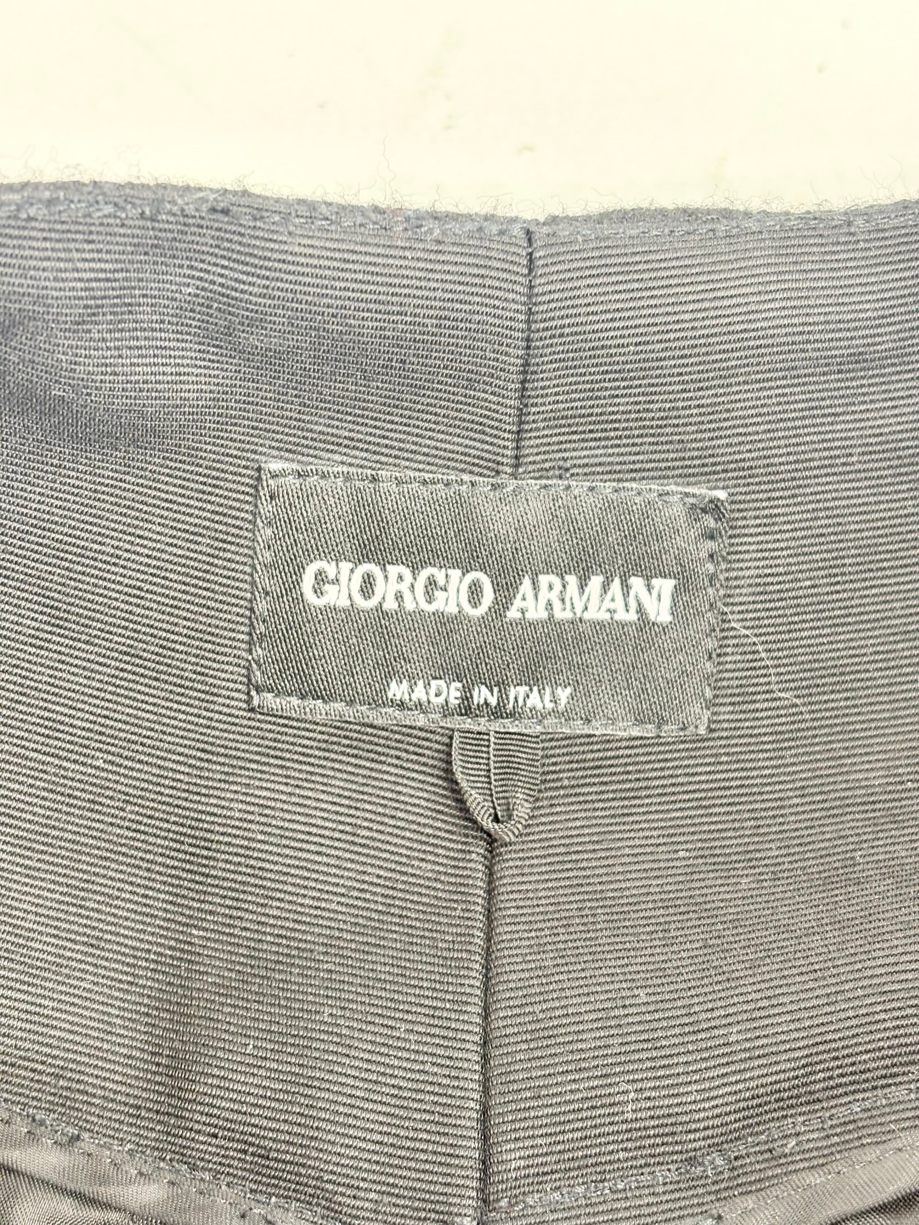Giorgio Armani Wide Leg Black Wool Crepe Trousers - AU16