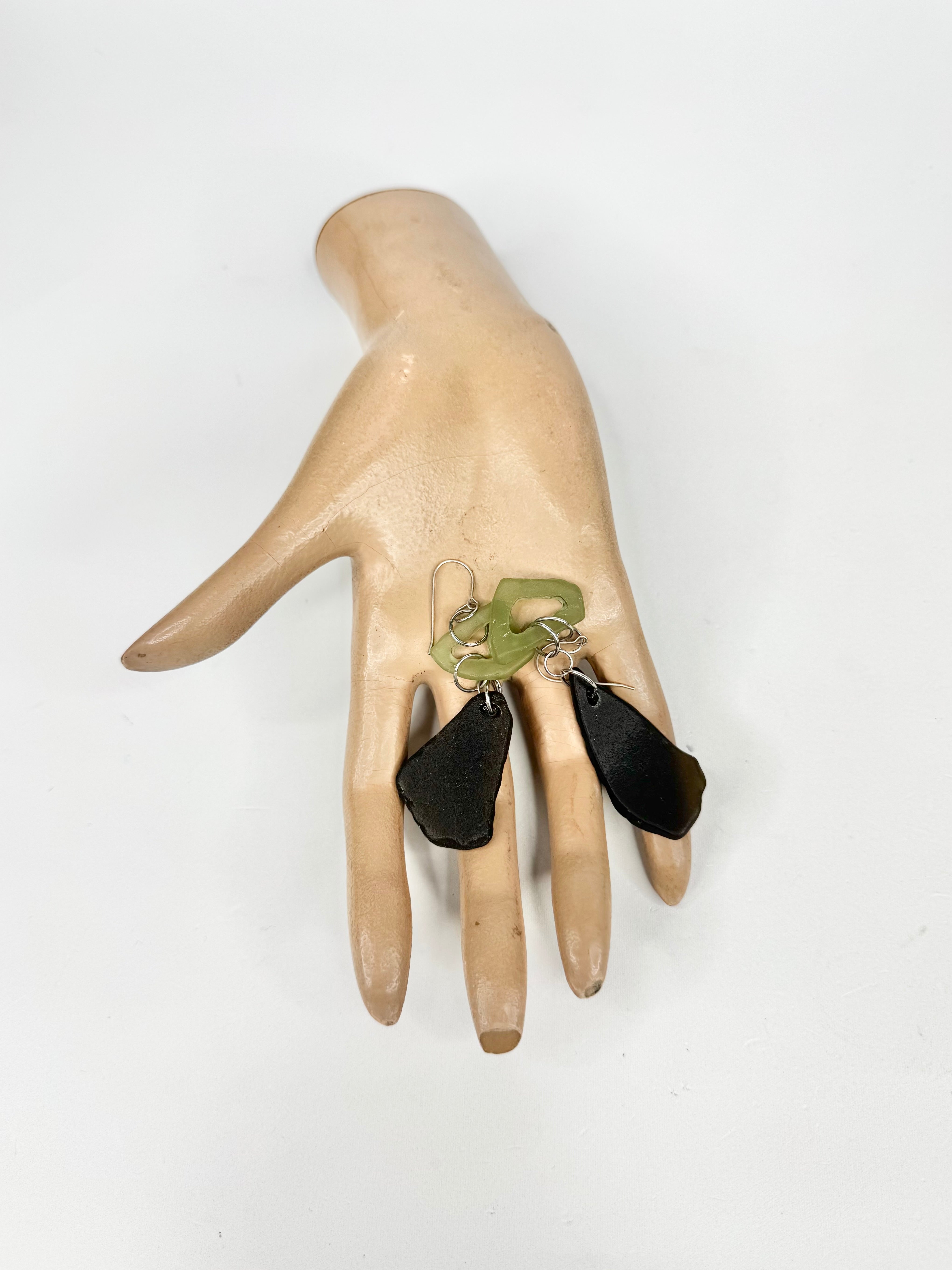 MFW Green Sea Glass Earrings