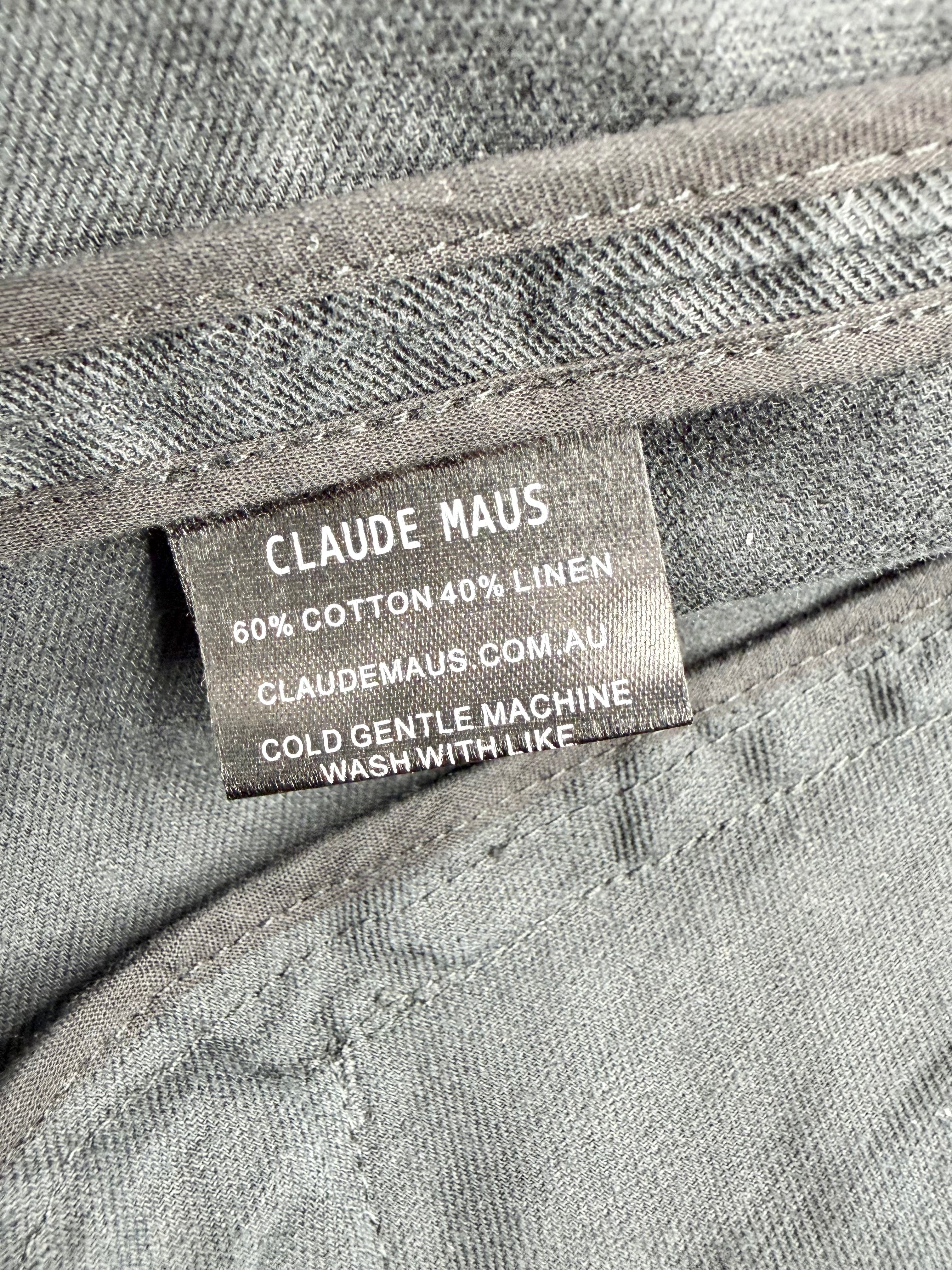 Claude Maus Black Cotton & Linen Frock Coat - AU6/8