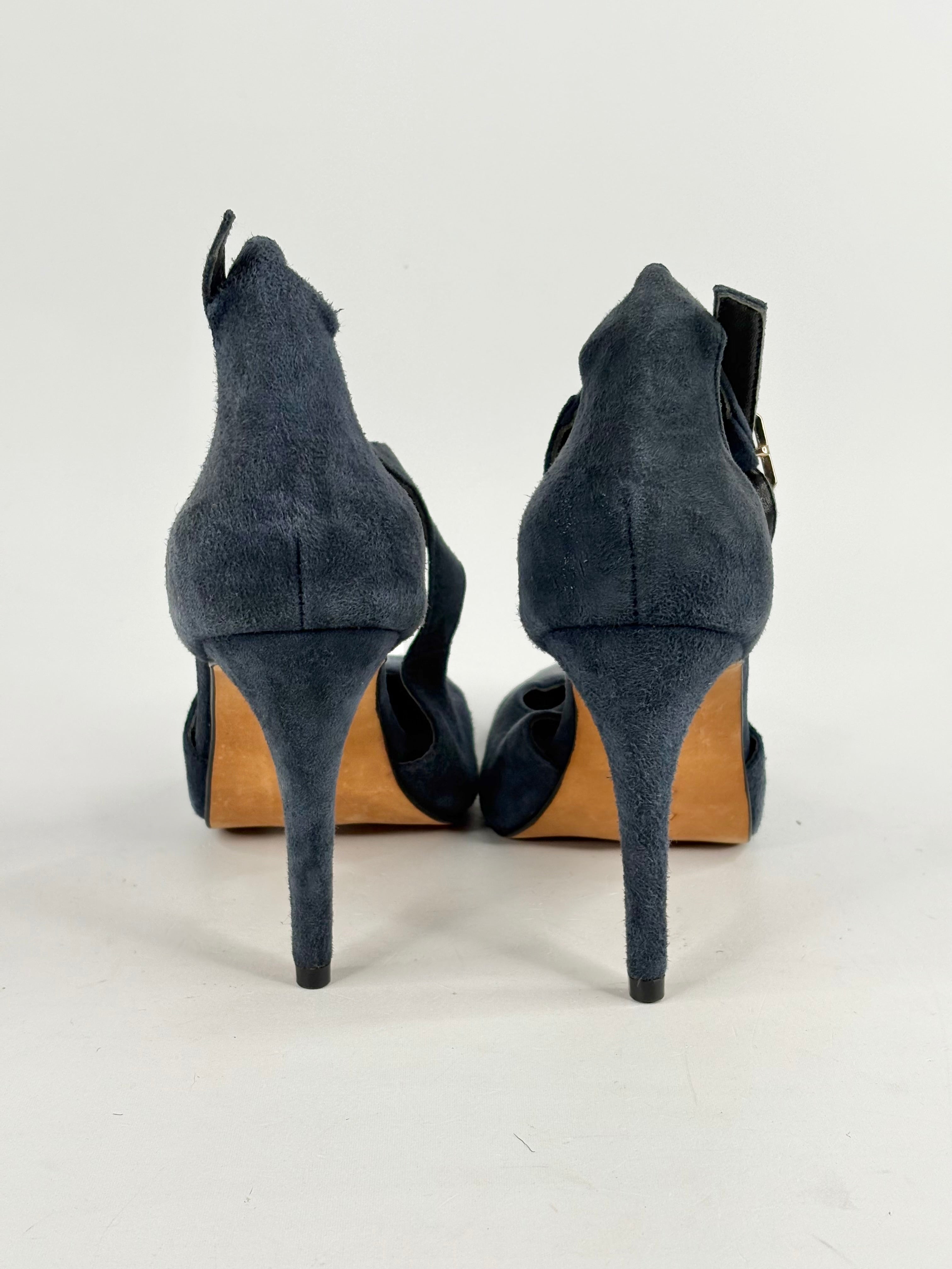 Hoss Navy Blue Suede 'Torsa' Stilettos - EU39
