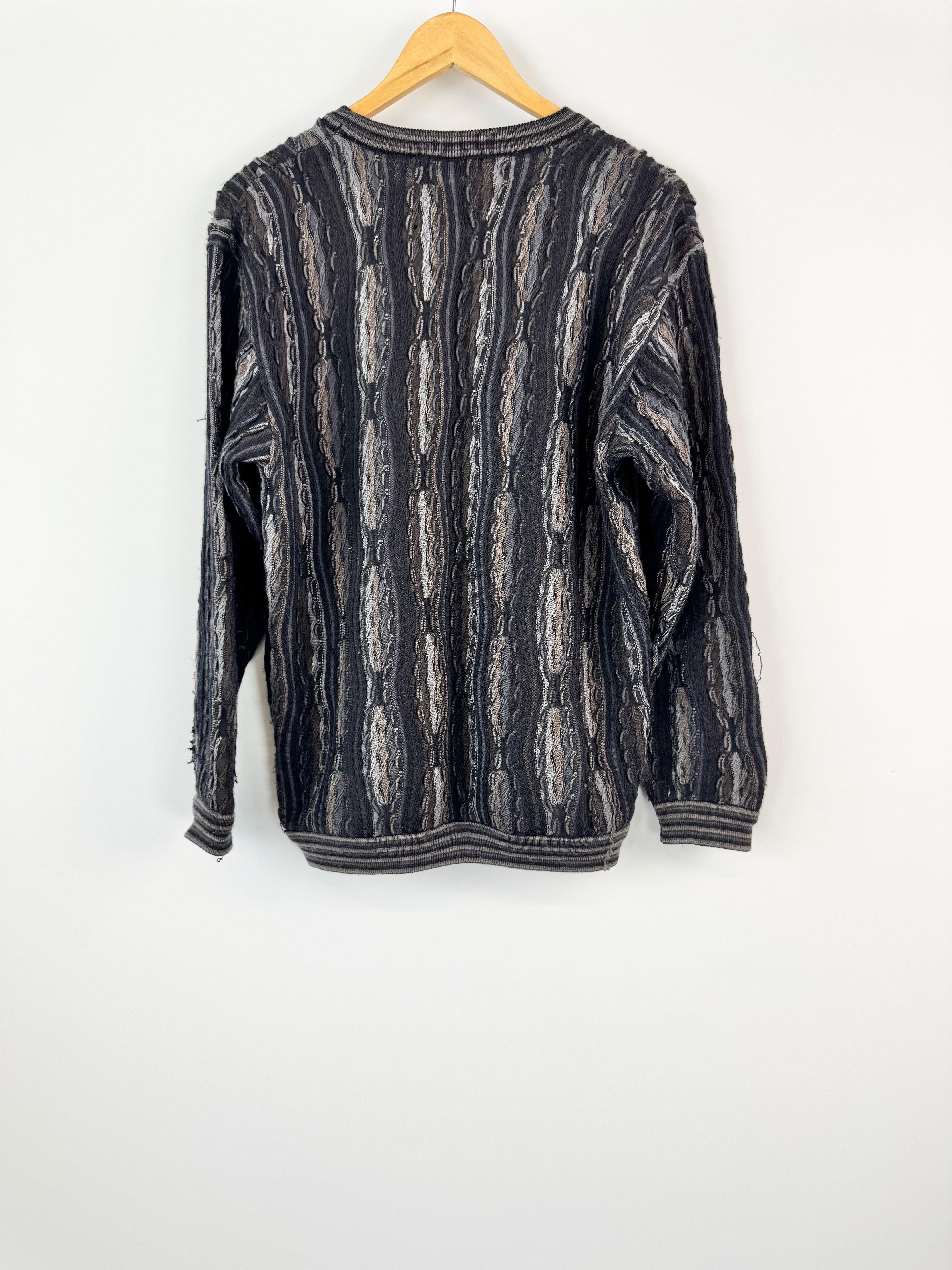 Purely Australian Grey & Brown 3D Jumper - S