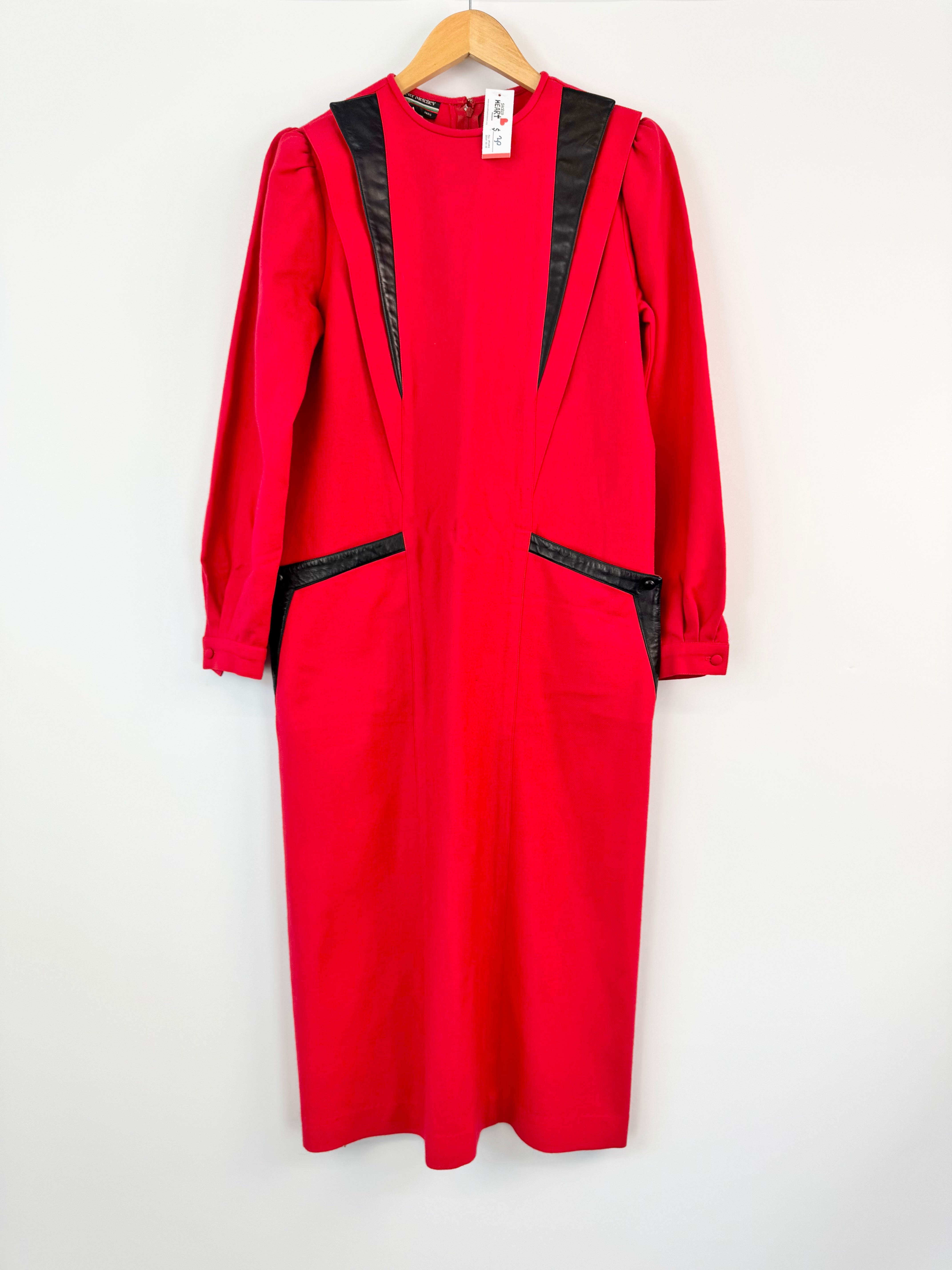 Peter Metchev Red & Black Vintage Dress - AU12