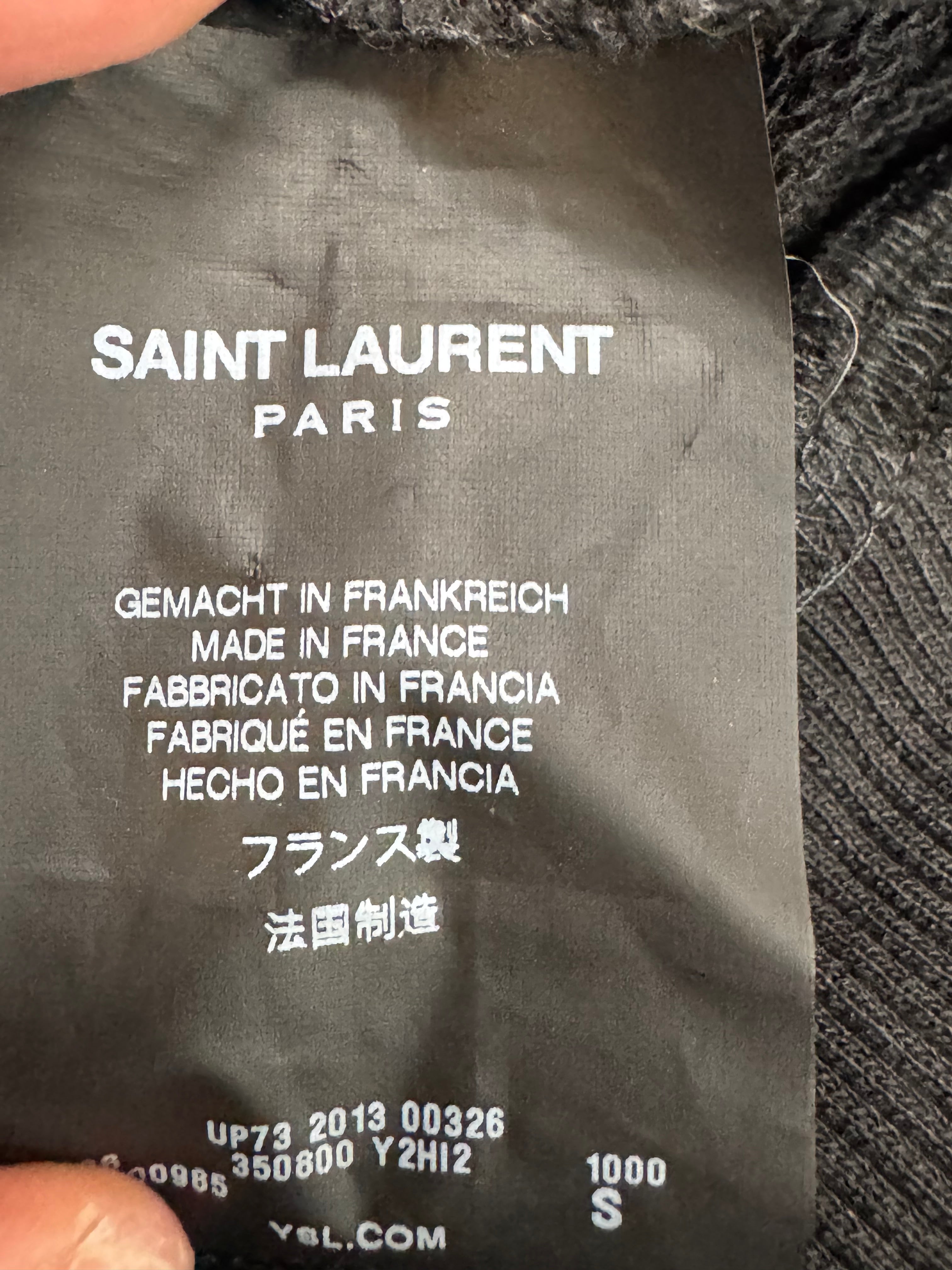 Saint Laurent Black Minimalist Crew Neck Long Sleeve Sweatshirt - AU8/10