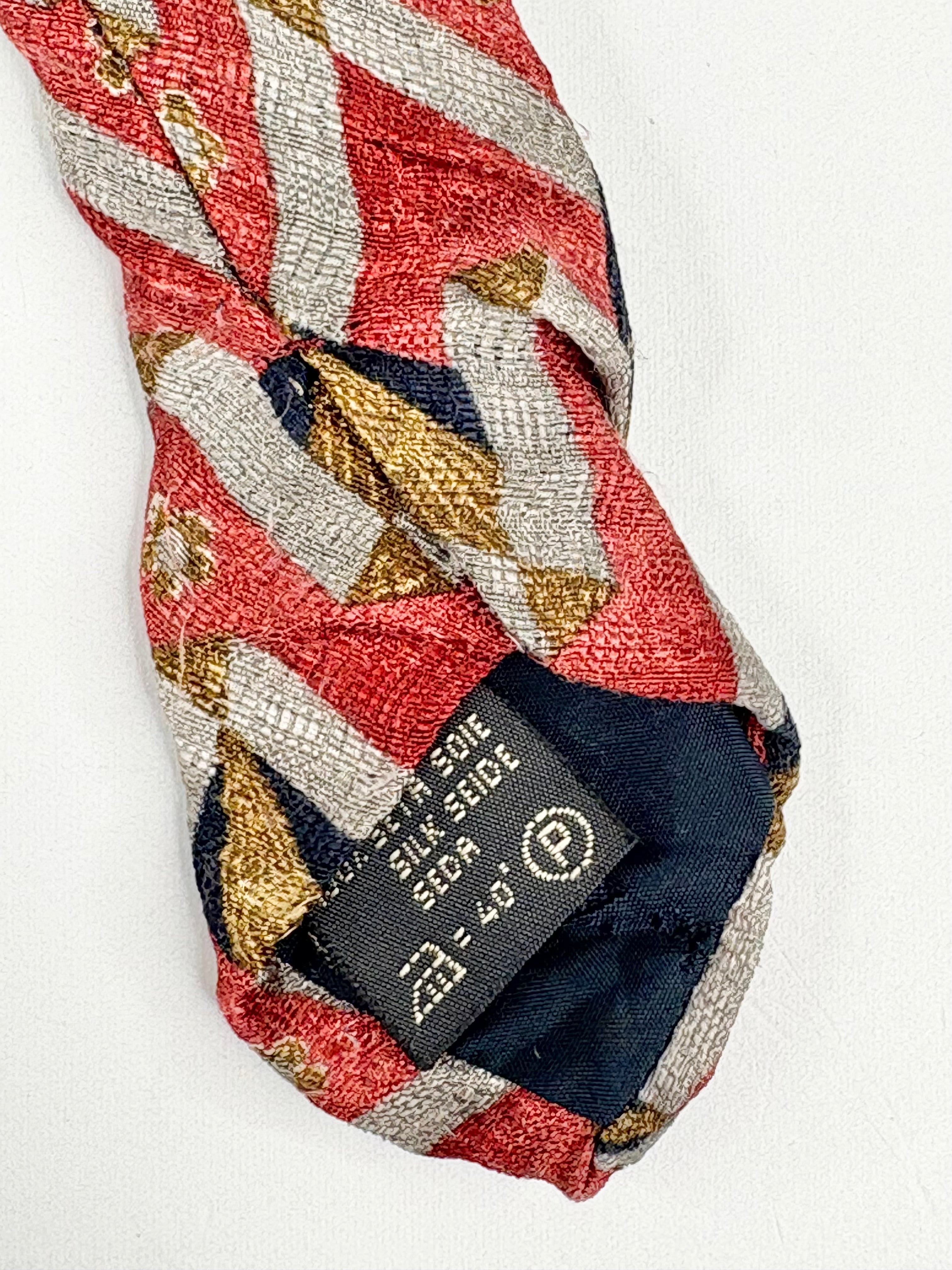 Ermenegildo Zegna Orange Silk-Patterned Tie