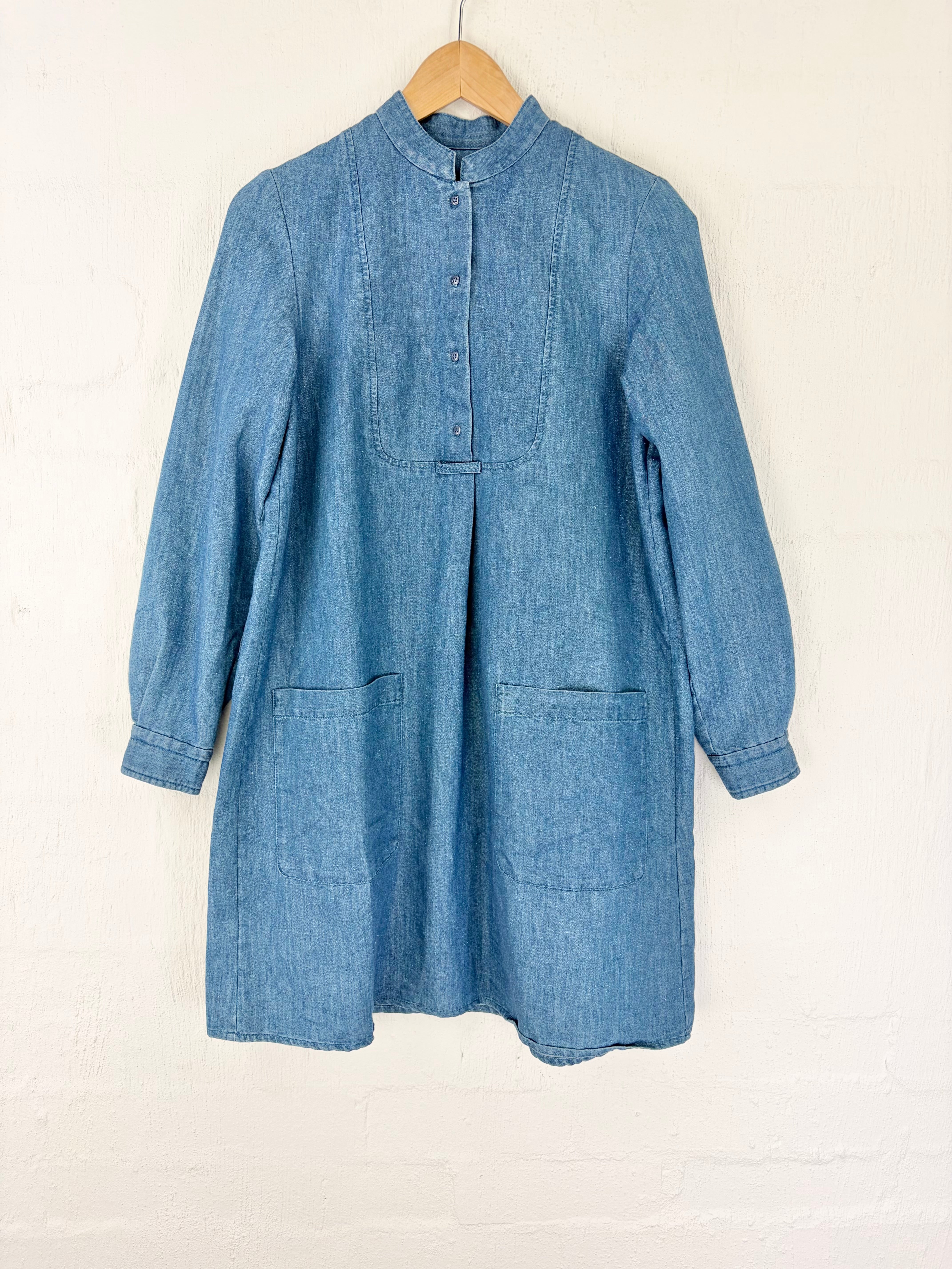 A.P.C Blue Cotton Smock Dress - AU10