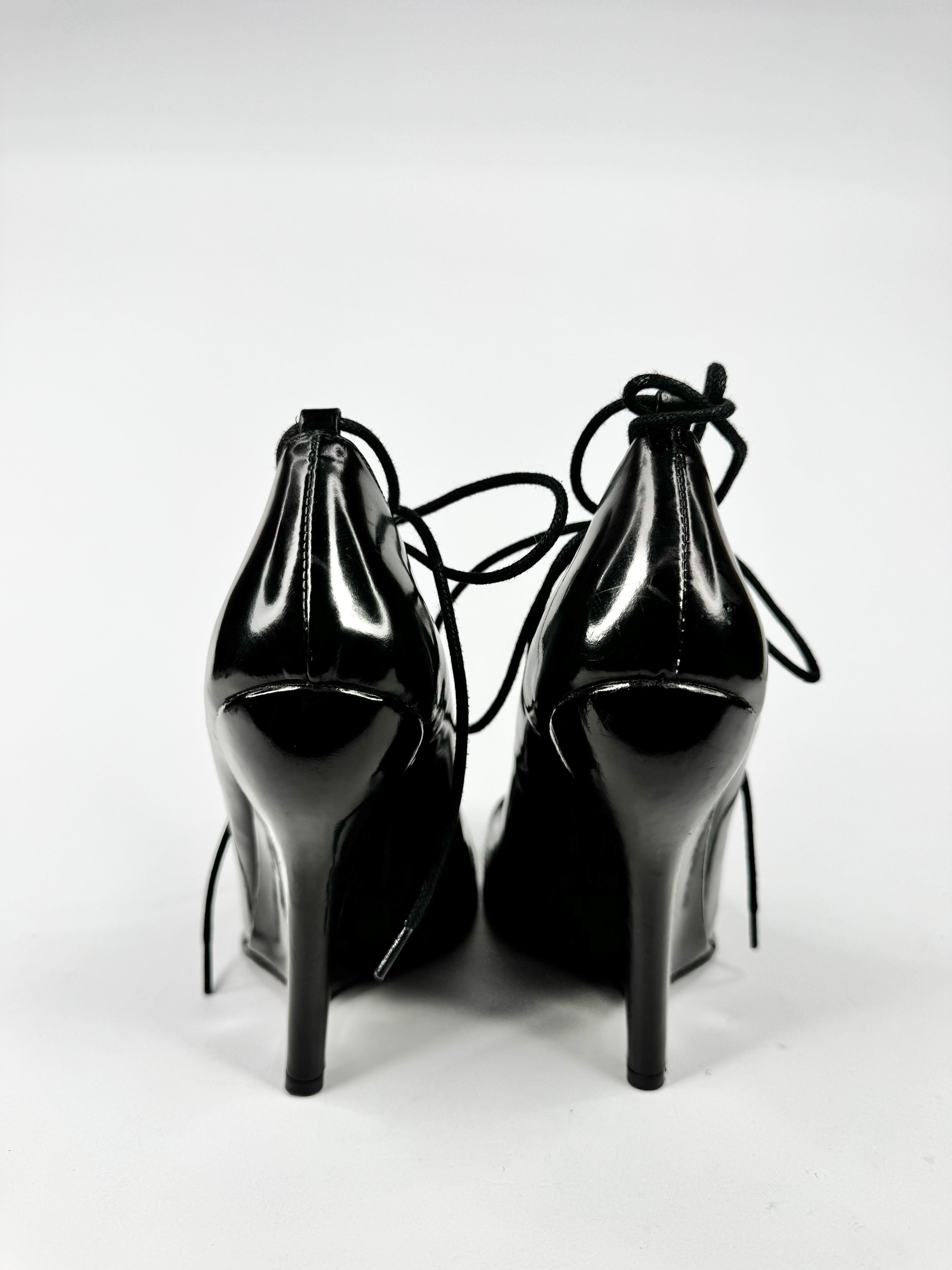 Opening Ceremony Black Lace Up Wedges - EU38