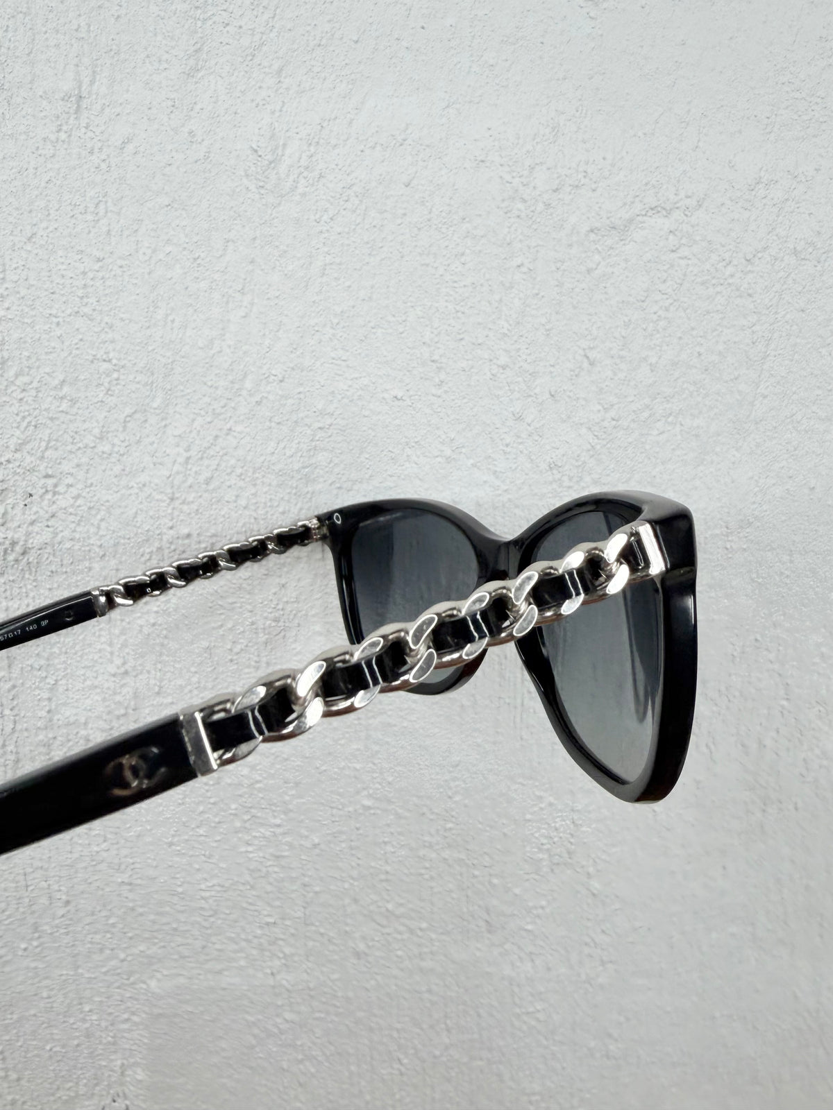 Chanel Black 5280-Polarised Chain Temple Squared Sunglasses
