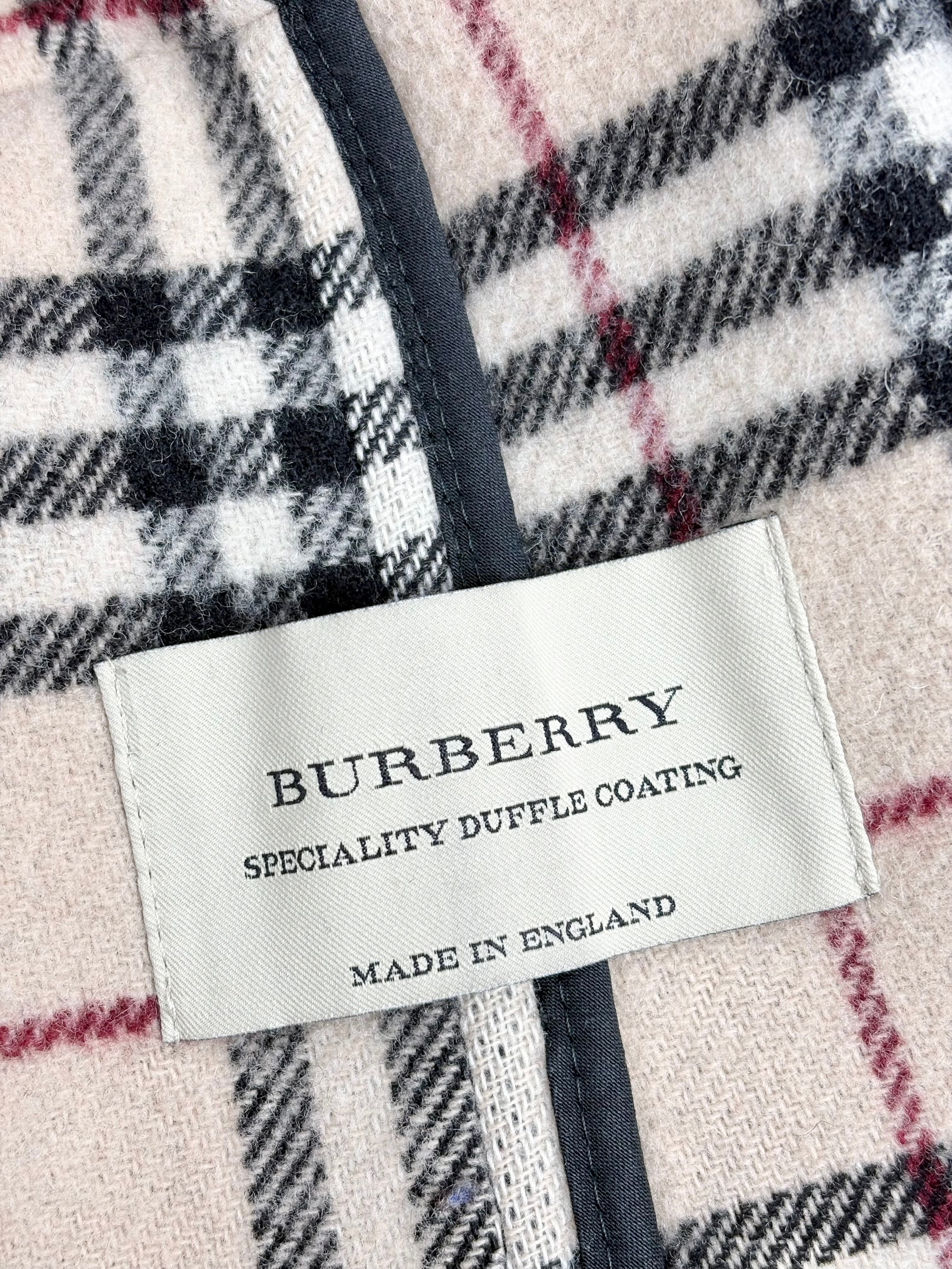 Burberry Black Wool Nova-Check Lined Duffle Coat - S