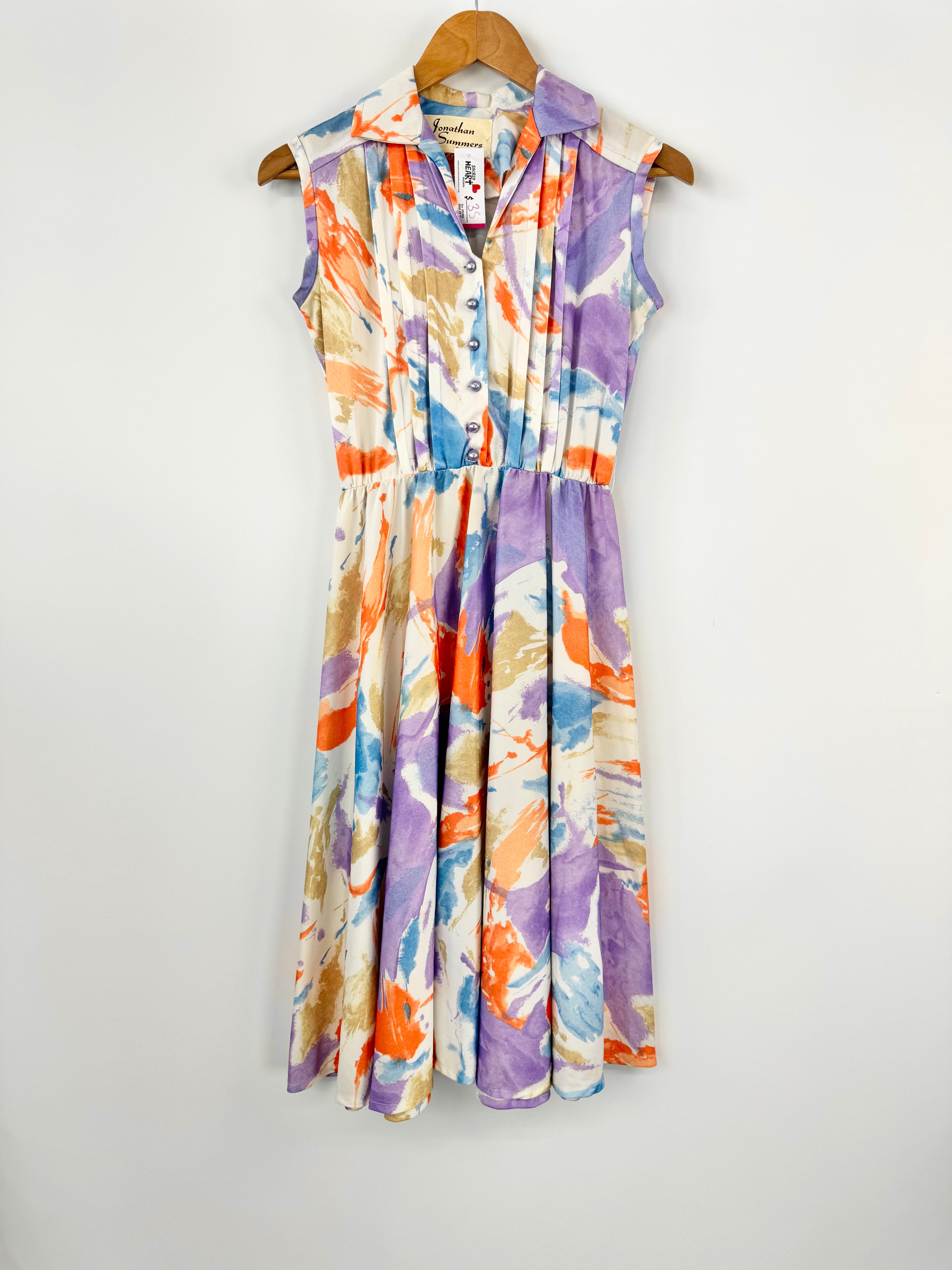 Jonathan Summers Vintage Sleeveless Patterned Dress - AU10