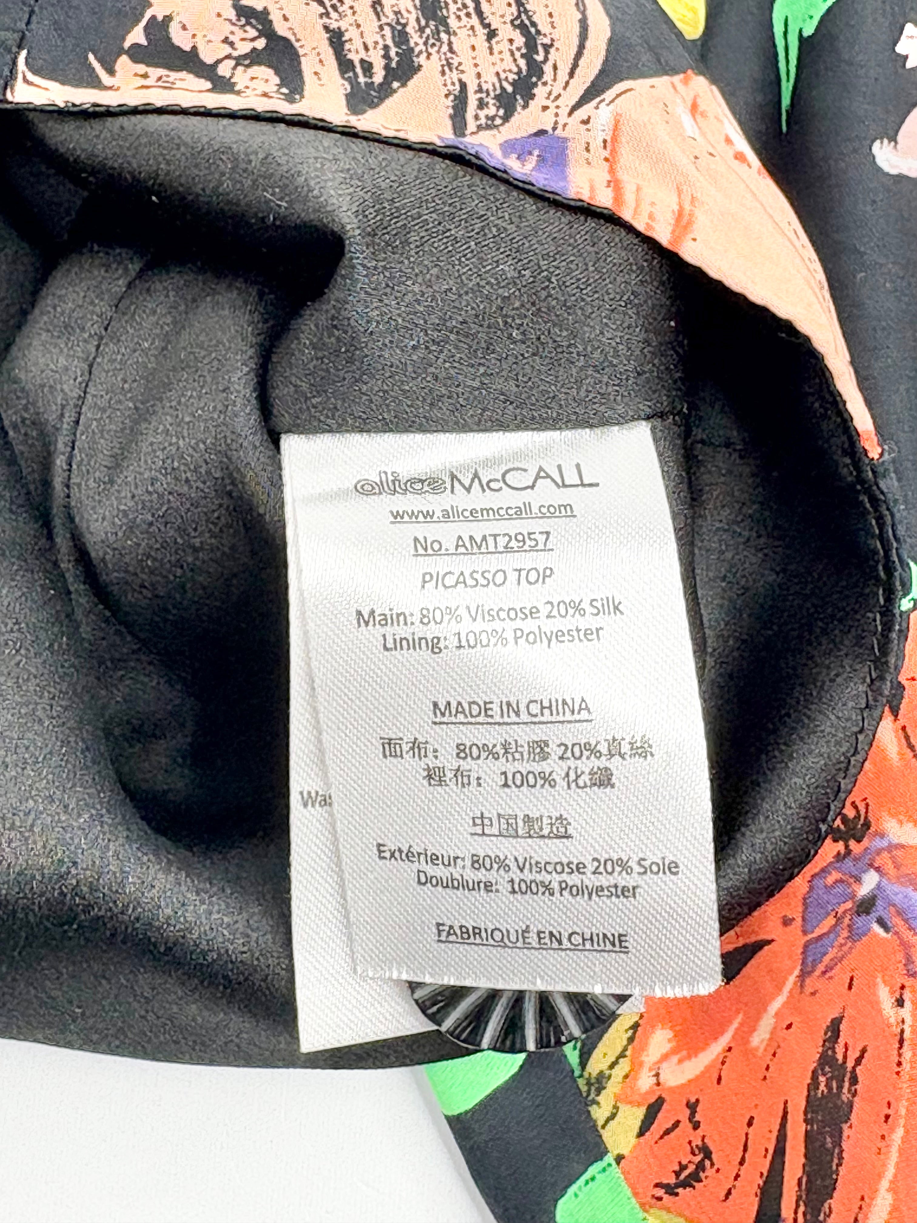 Alice McCall Silk-Blend Cropped 'Picasso' Top - AU8