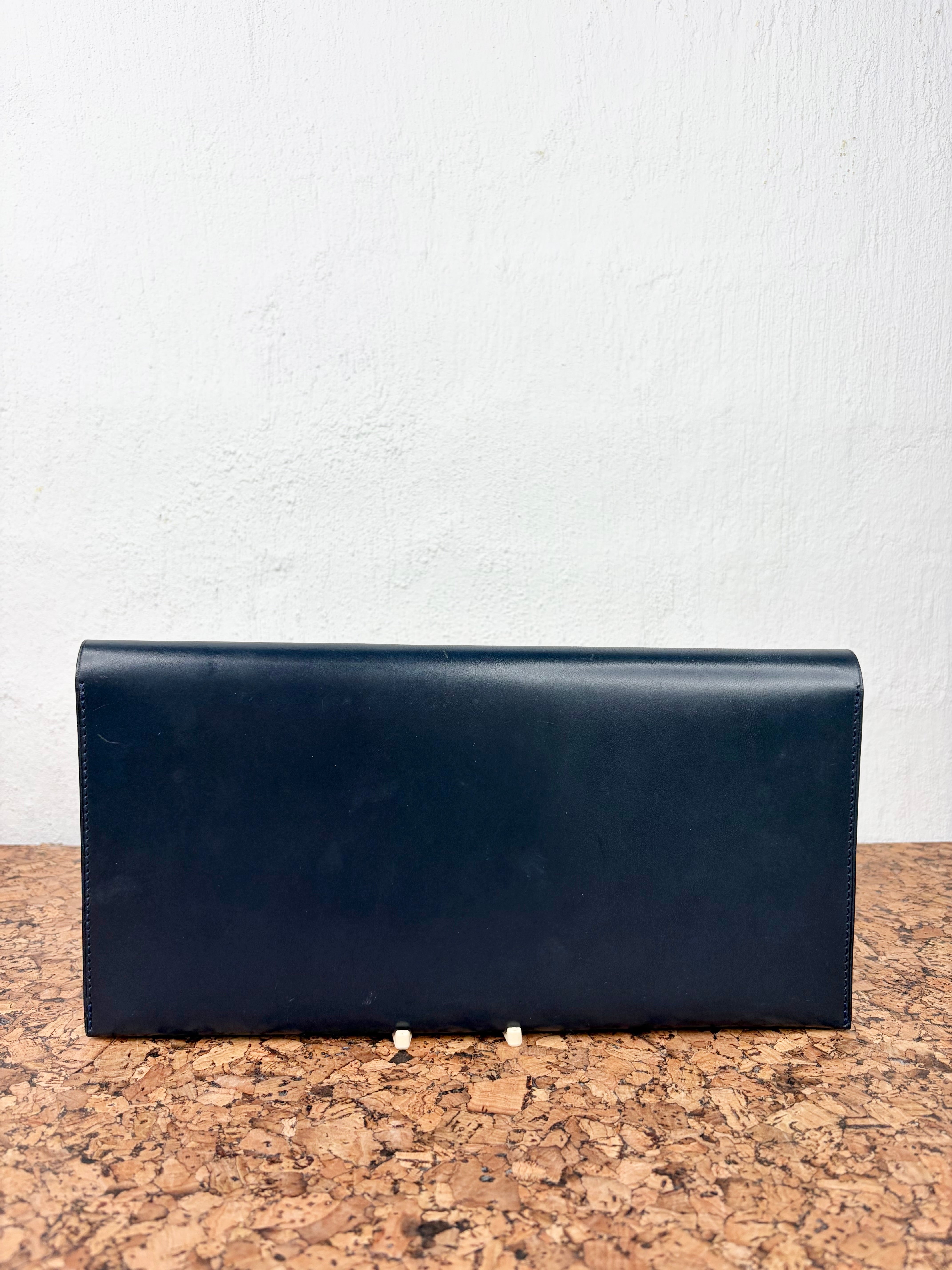 Isaac Reina Navy Minimalist Envelope Pouch