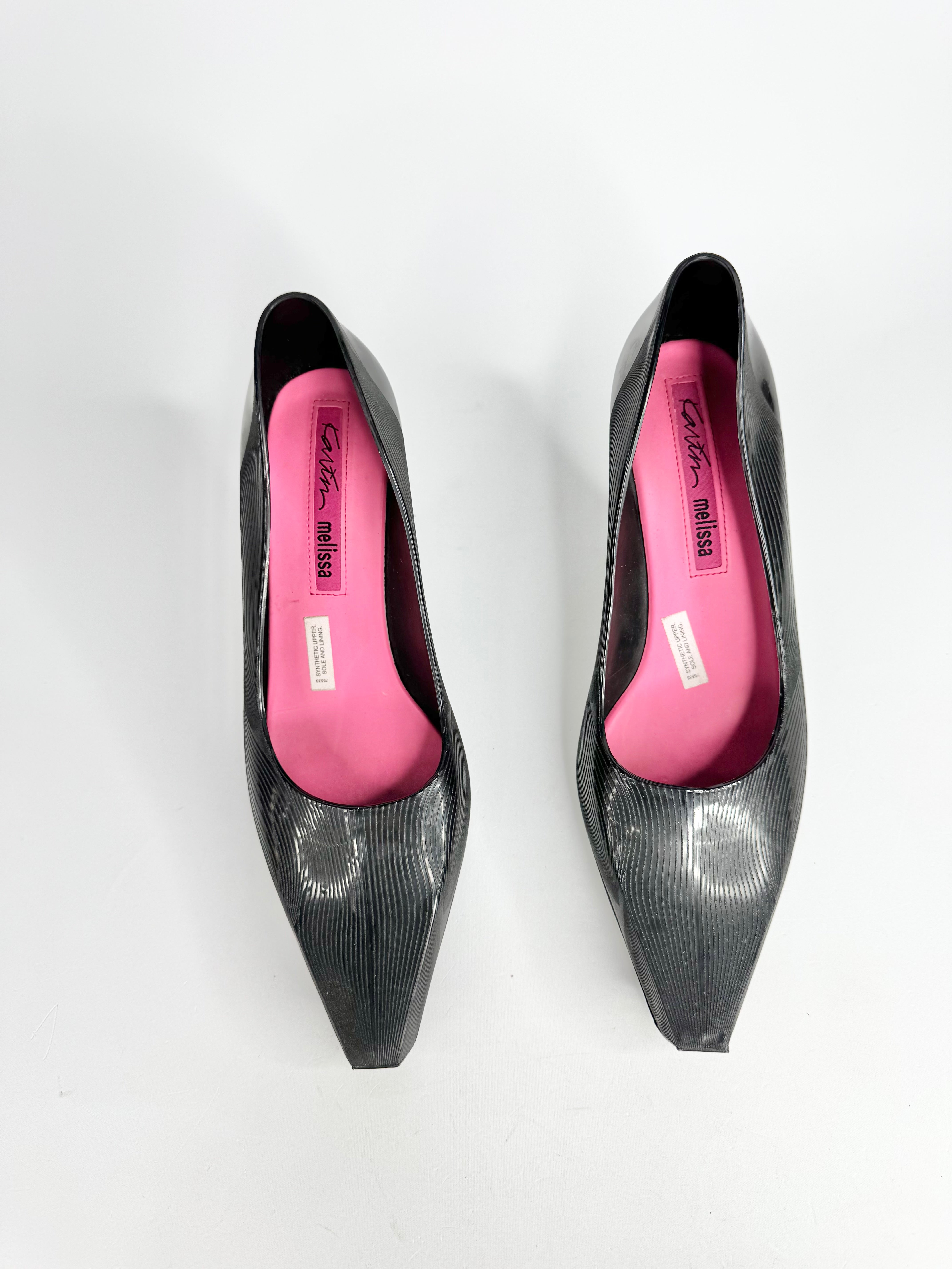 Y2K Karim Rashid x Melissa Tear Shaped Black Wedges - EU38
