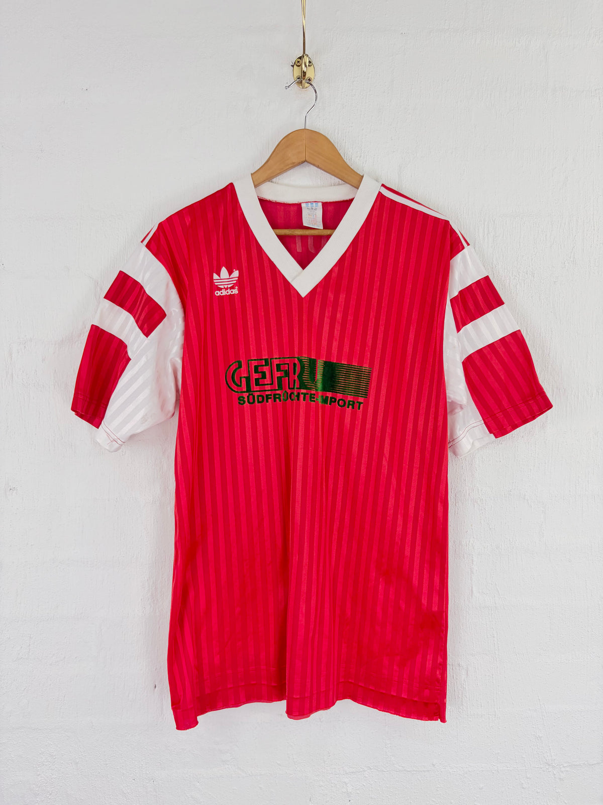 Rare 90s Vintage BSG Wismut Gera Red & White Football Top - M
