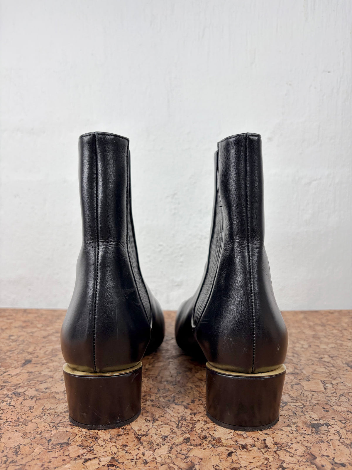 Jil Sander Navy Black Pointed Toe Boots - EU41