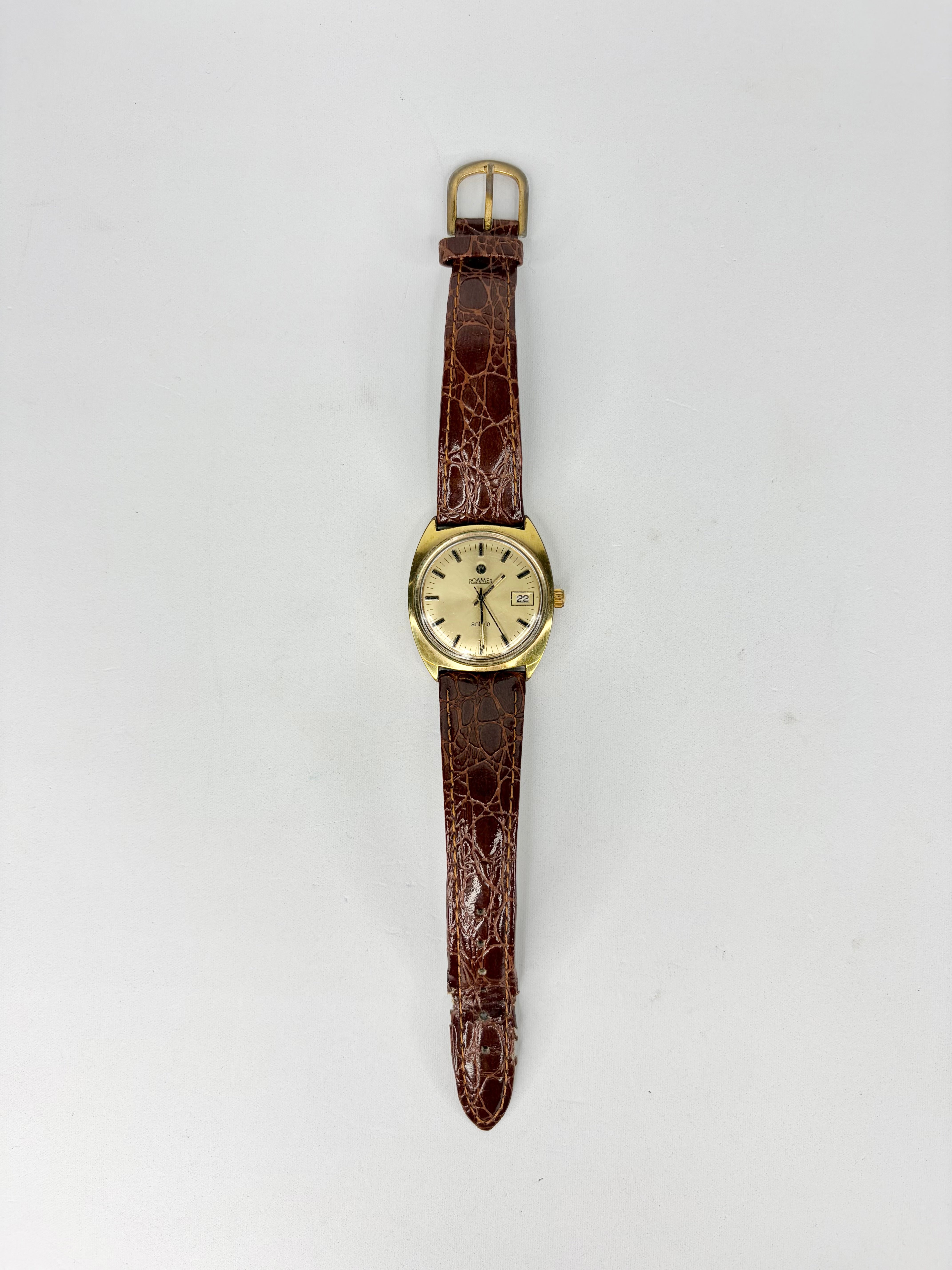 Vintage Roamer Anifbio Gold Plated Wrist Watch